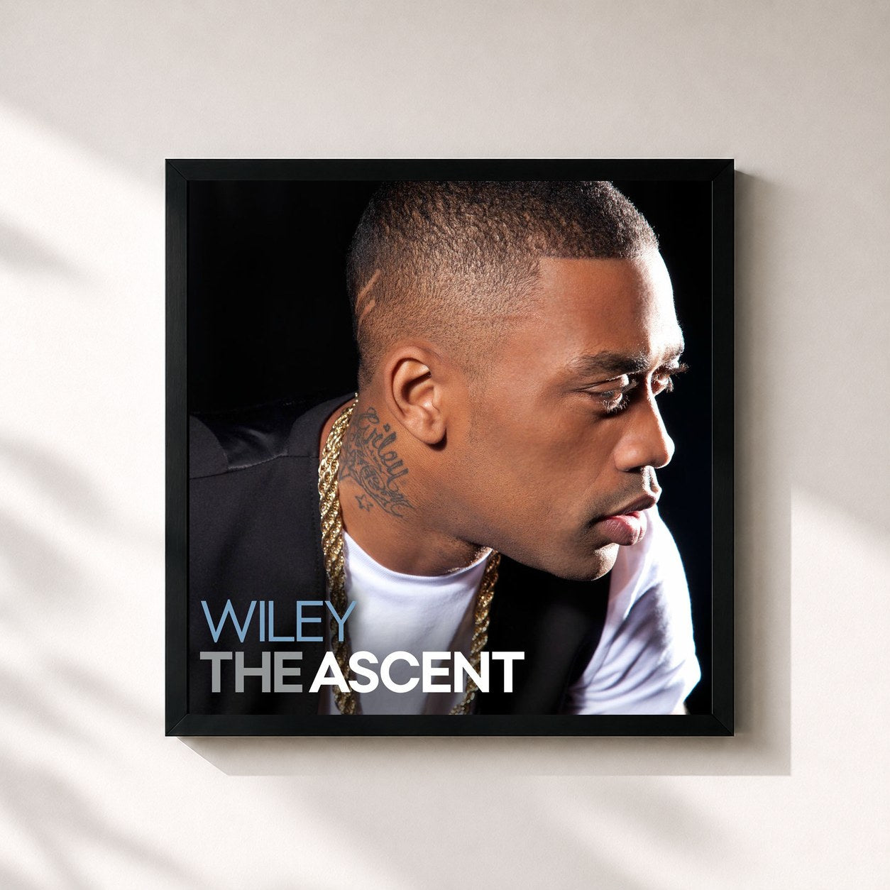 #noir Tableau carré de l'album The Ascent de Wiley, cadre noir 32x32 cm