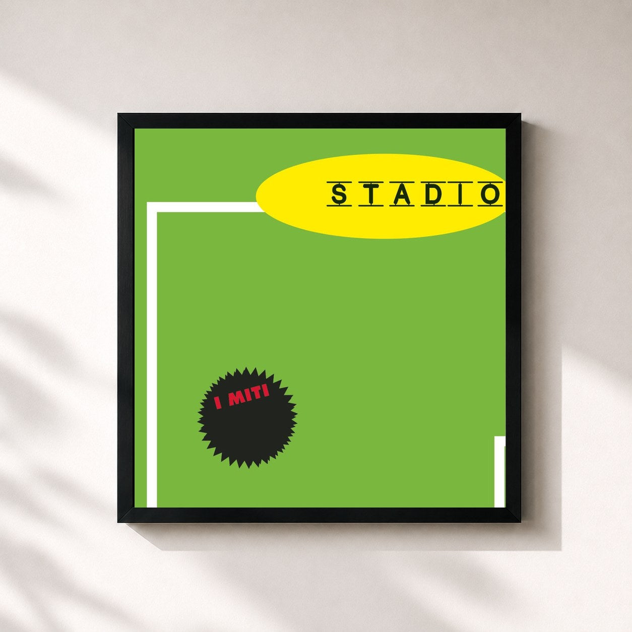 #noir Tableau carré de l'album Stadio - I Miti de Stadio, cadre noir 32x32 cm