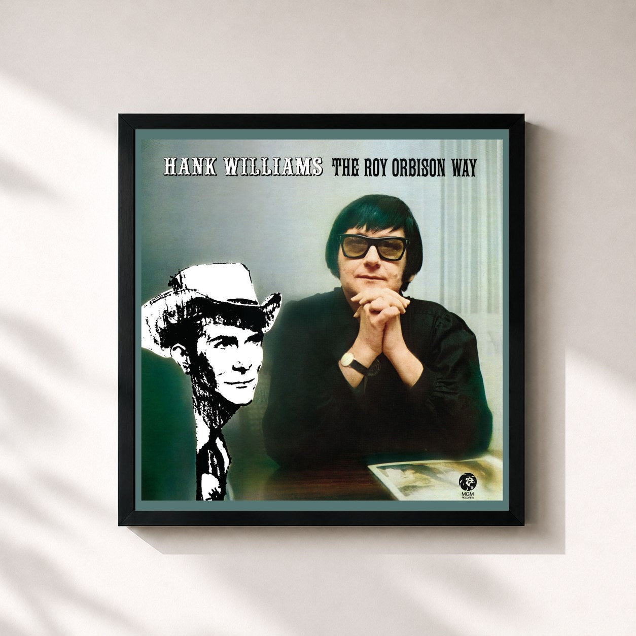 #noir Tableau carré de l'album Hank Williams The Roy Orbison Way (Remastered) de Roy Orbison, cadre noir 32x32 cm