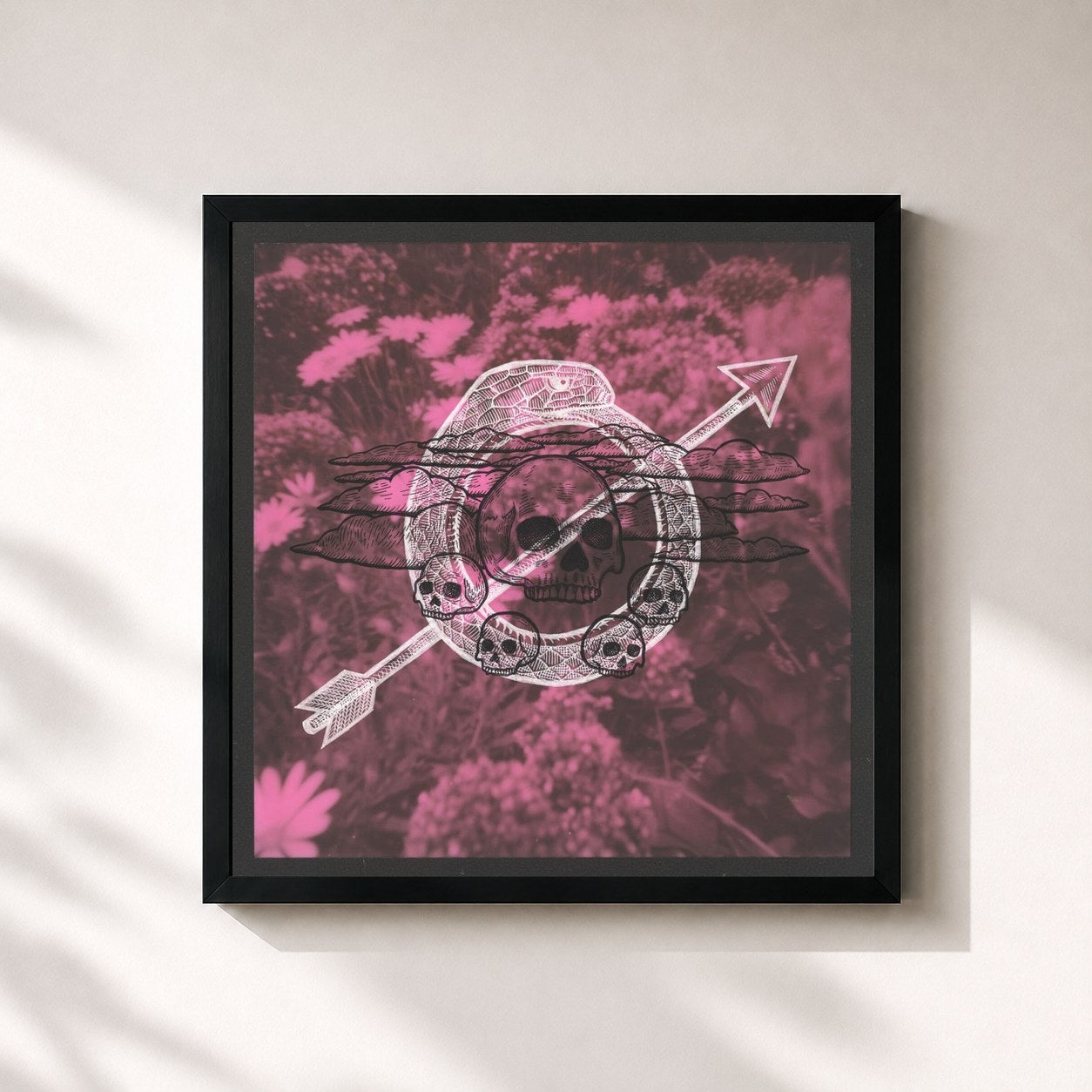 #noir Tableau carré de l'album Pathétique aesthétique de Roar, cadre noir 32x32 cm