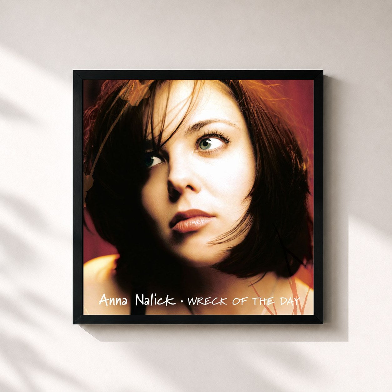 #noir Tableau carré de l'album Wreck of the Day de Anna Nalick, cadre noir 32x32 cm