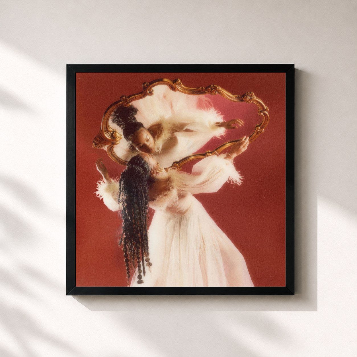 #noir Tableau carré de l'album Introspection Reimagined de UMI, cadre noir 32x32 cm