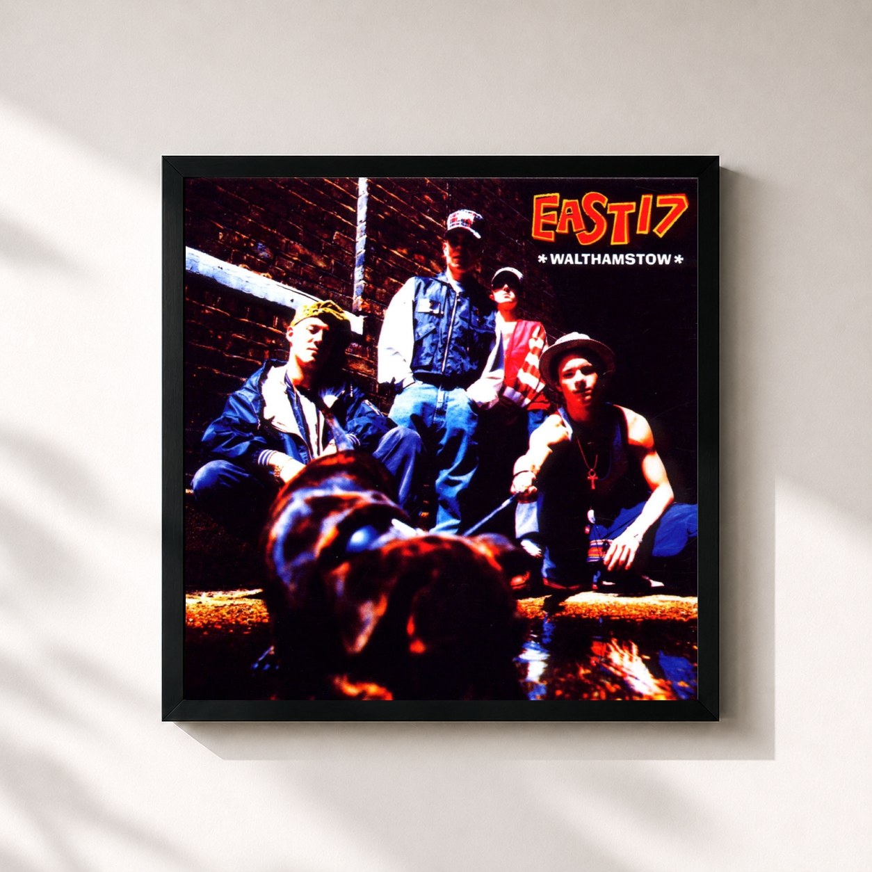 #noir Tableau carré de l'album Walthamstow de East 17, cadre noir 32x32 cm