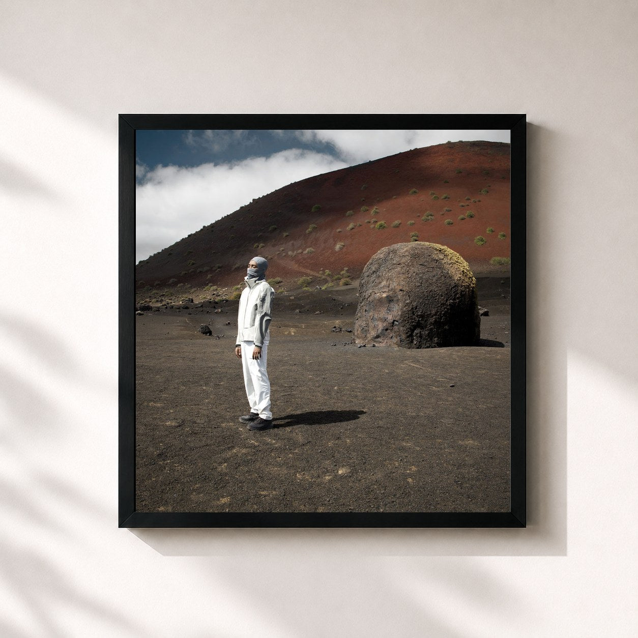 #noir Tableau carré de l'album Fissure de vie de So La Lune, cadre noir 32x32 cm