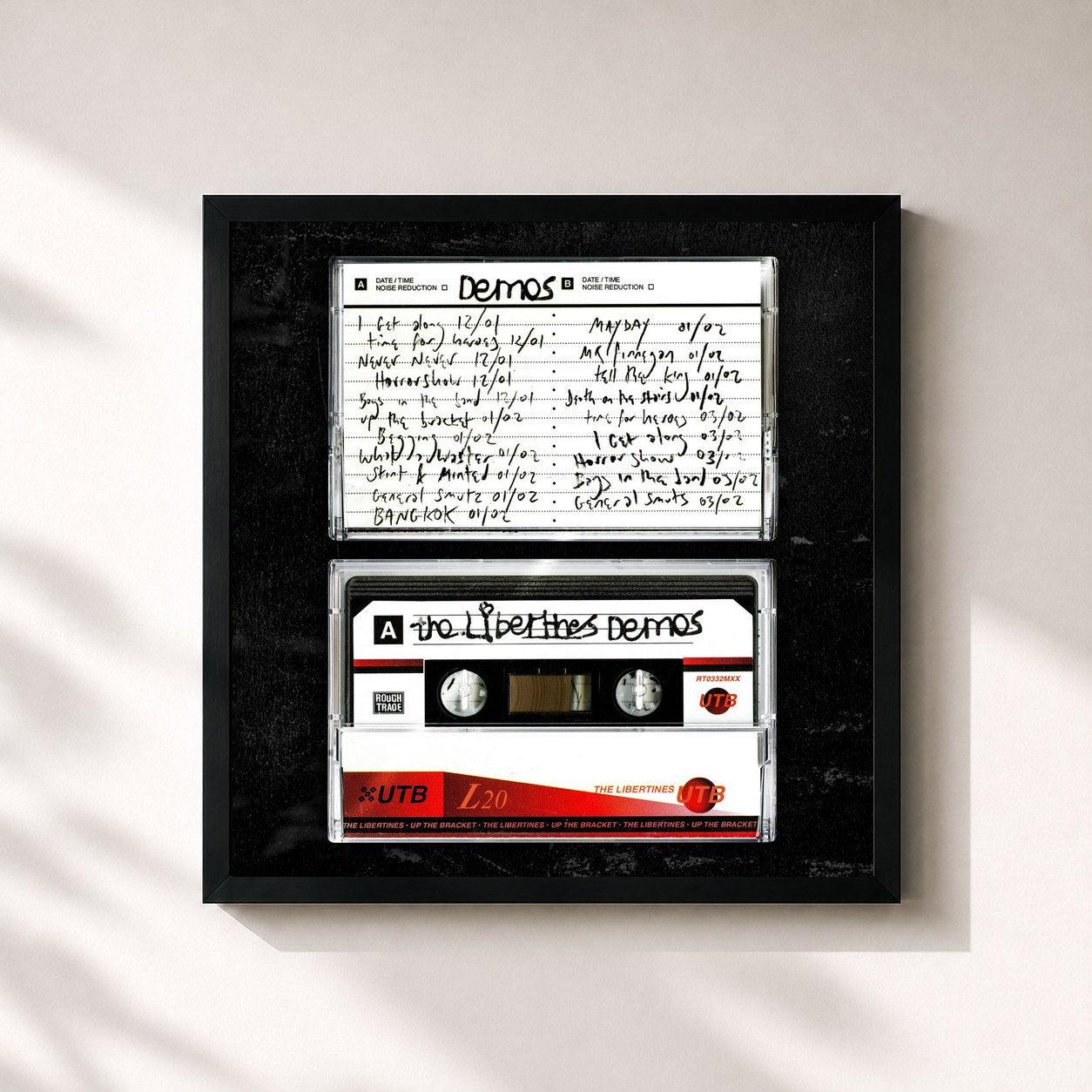 #noir Tableau carré de l'album Up the Bracket: Early Demos de The Libertines, cadre noir 32x32 cm