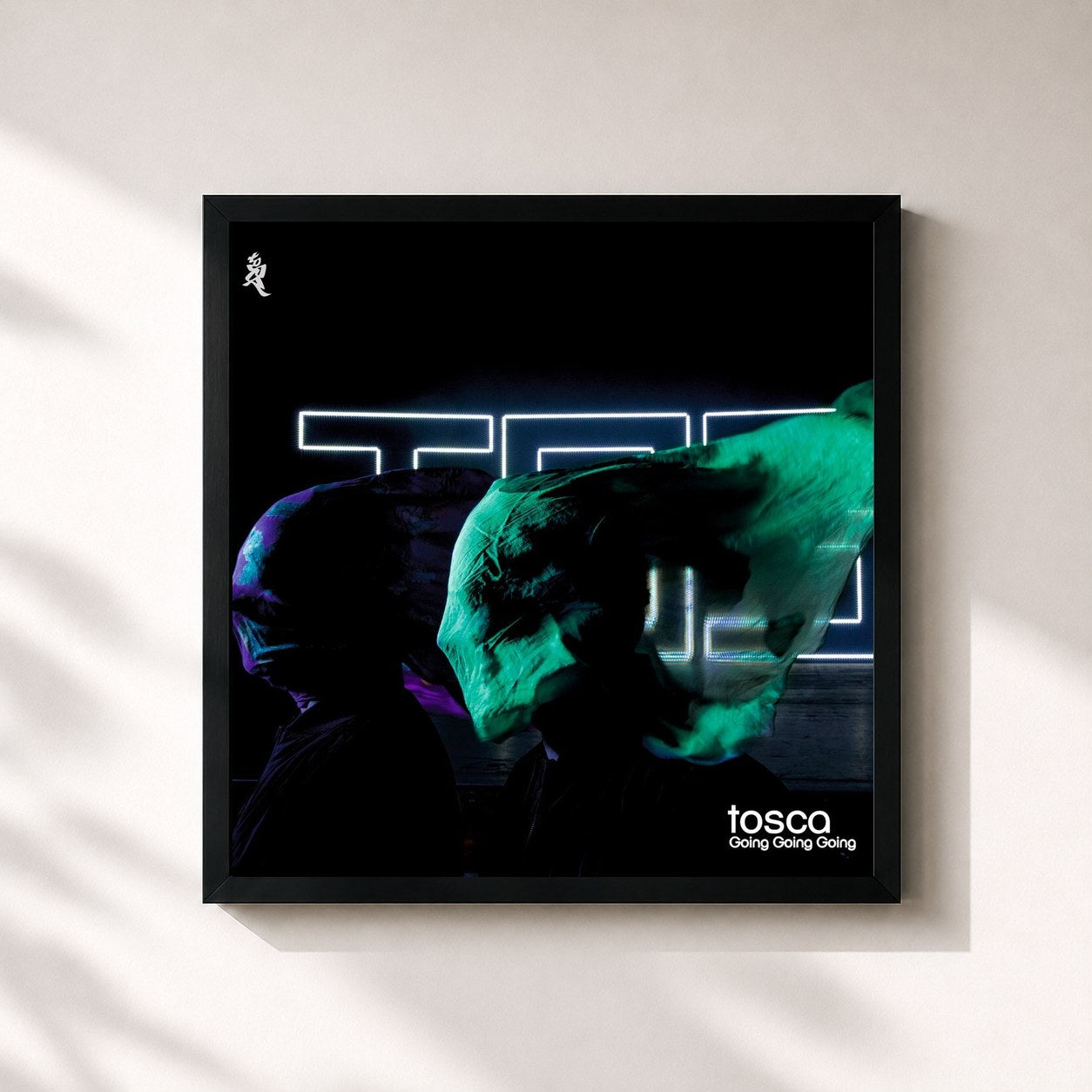 #noir Tableau carré de l'album Going Going Going de Tosca, cadre noir 32x32 cm