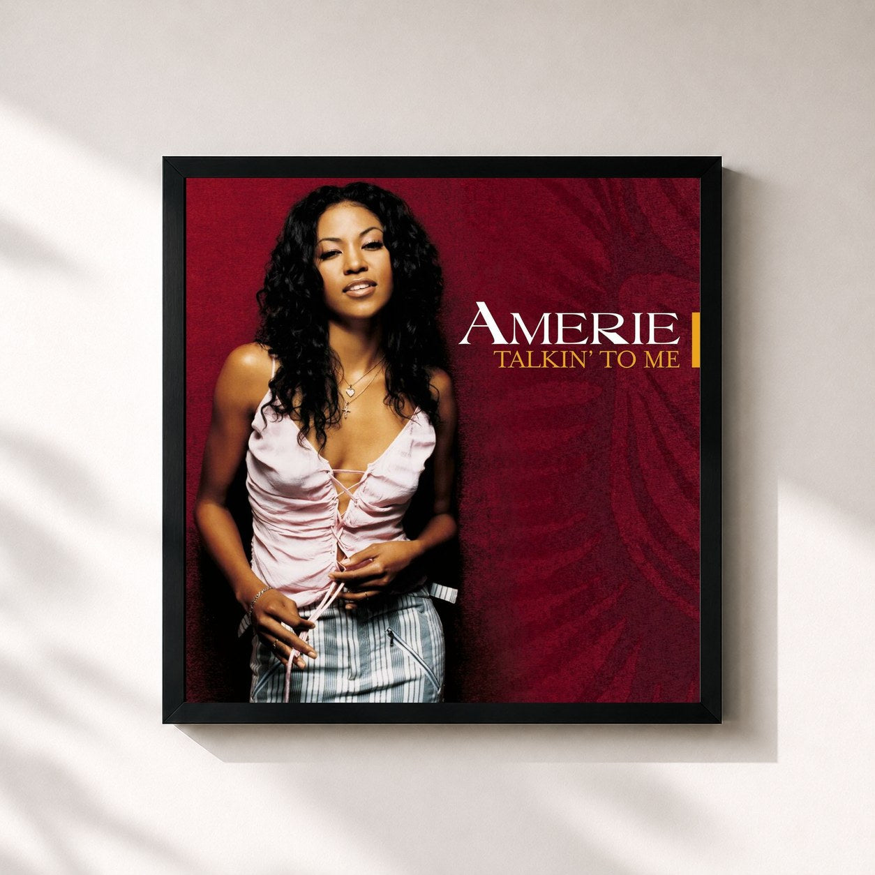 #noir Tableau carré de l'album Talkin' to Me (Remixes) de Amerie, cadre noir 32x32 cm