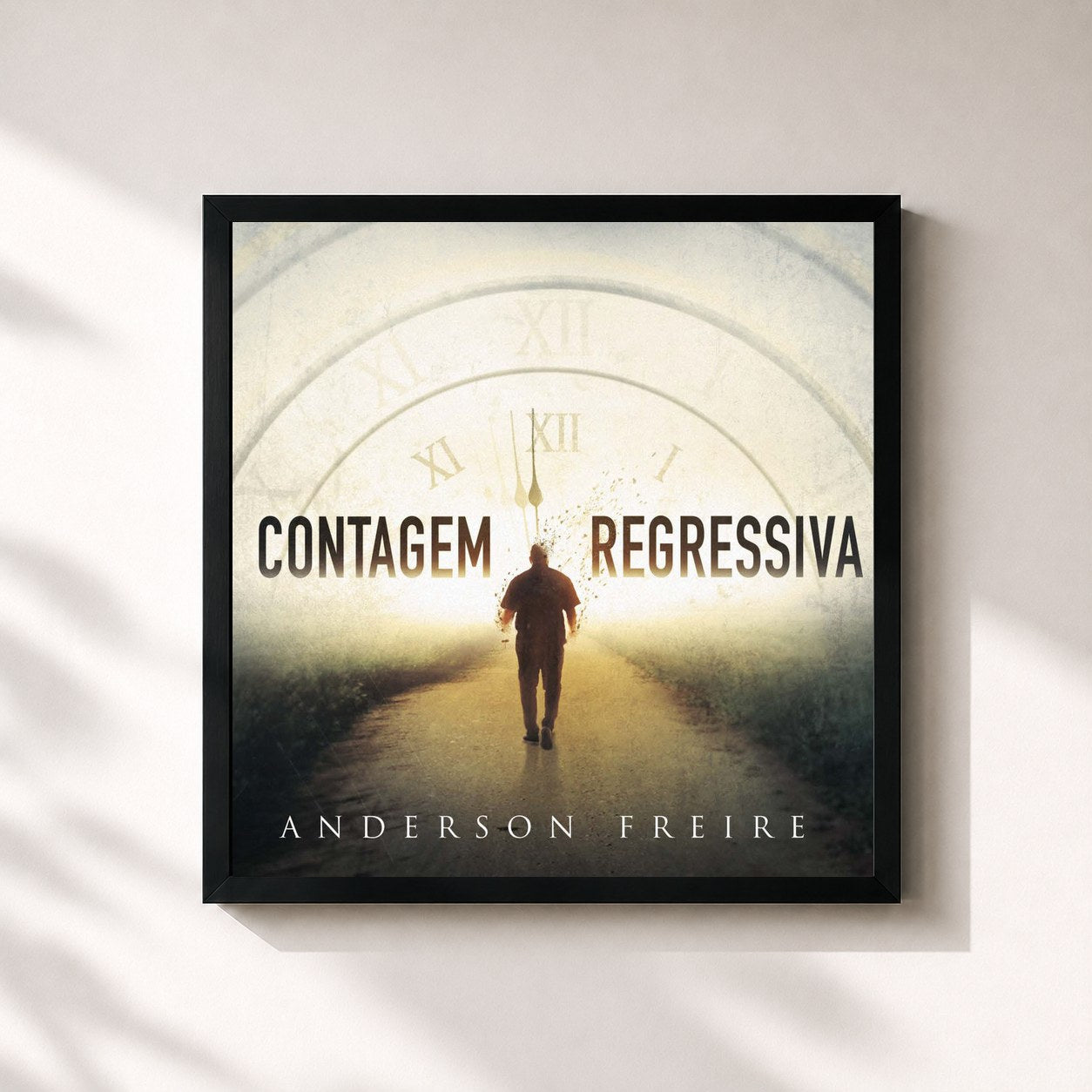 #noir Tableau carré de l'album Contagem Regressiva de Anderson Freire, cadre noir 32x32 cm