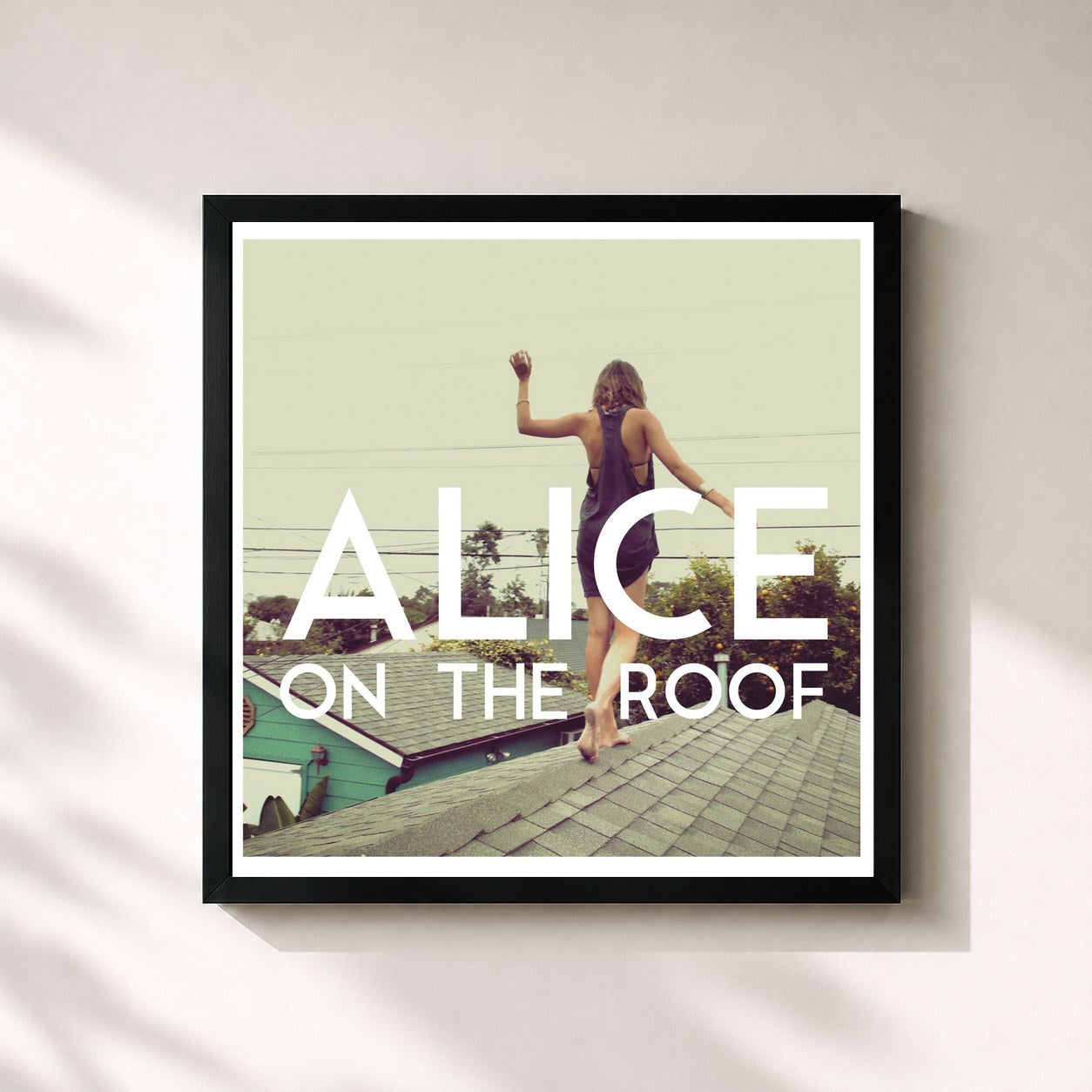#noir Tableau carré de l'album Easy Come Easy Go - EP de Alice on the Roof, cadre noir 32x32 cm