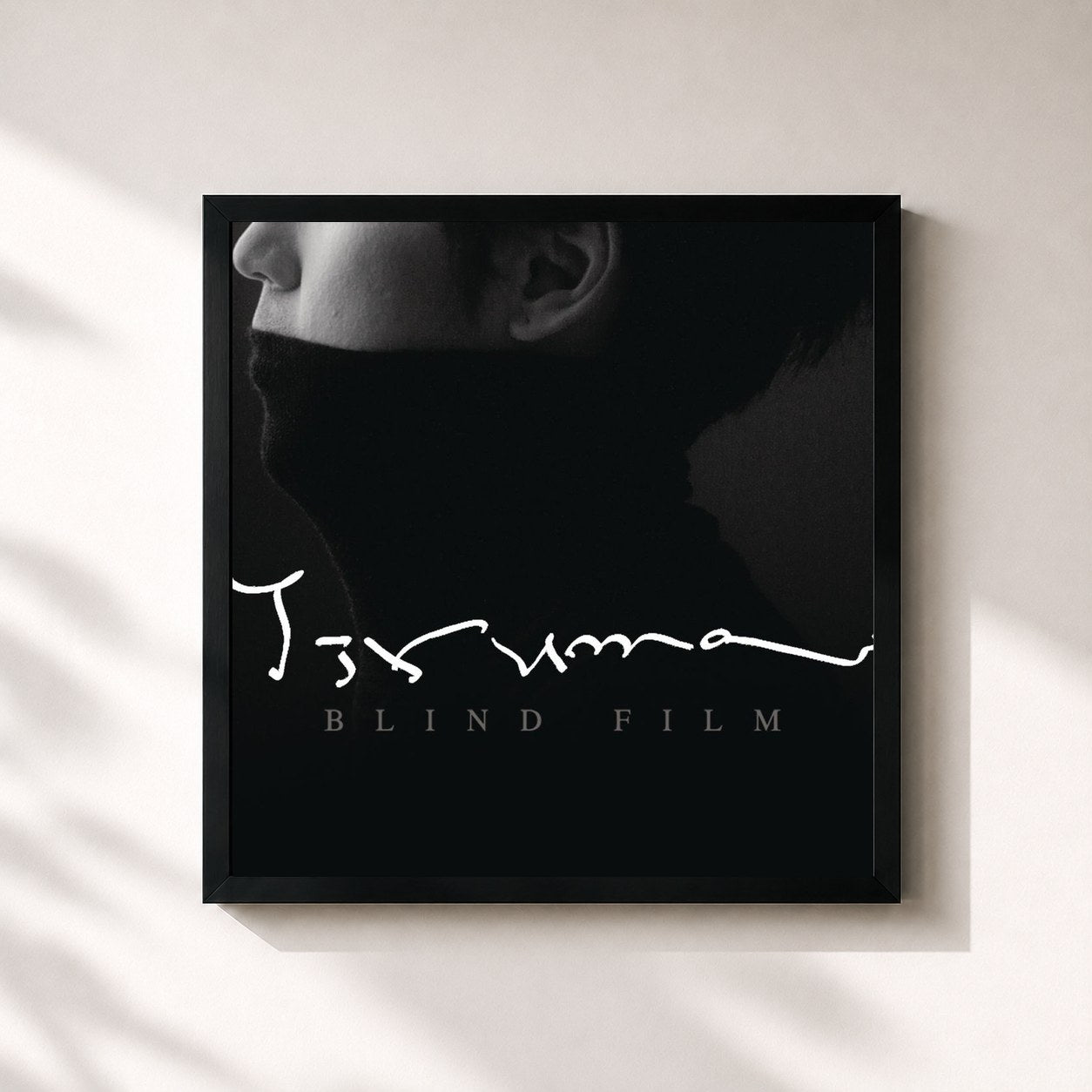 #noir Tableau carré de l'album Blind Film de Yiruma, cadre noir 32x32 cm