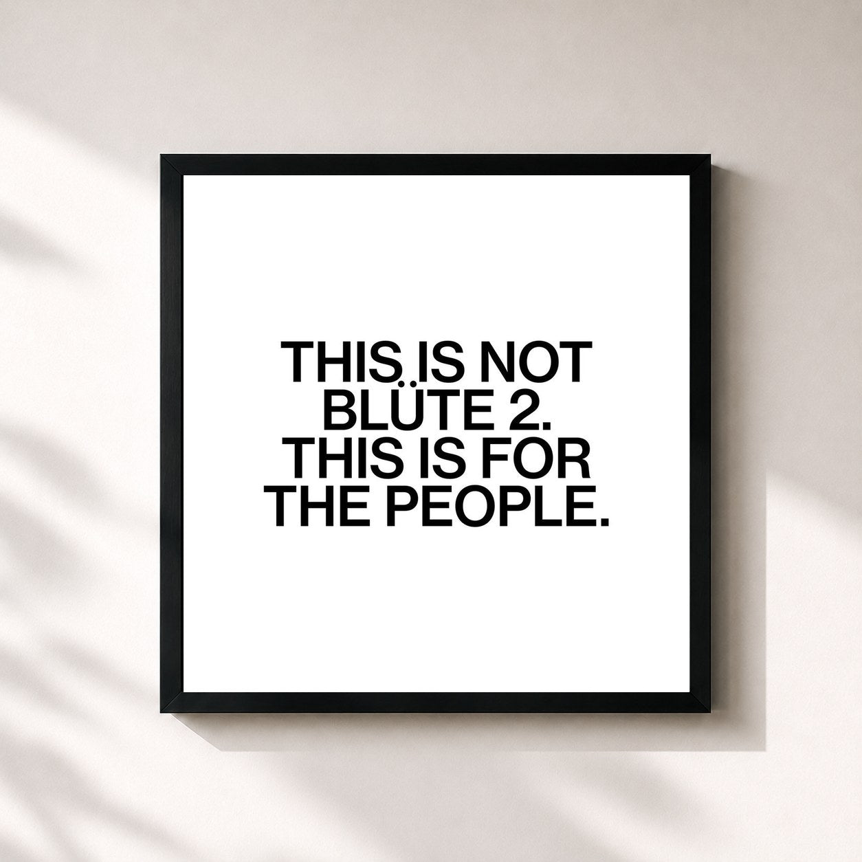 #noir Tableau carré de l'album <3 MY PEOPLE de Shindy, cadre noir 32x32 cm