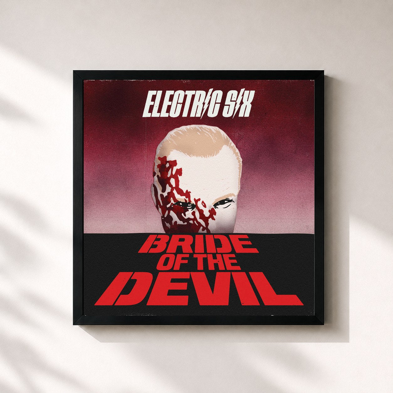 #noir Tableau carré de l'album Bride of the Devil de Electric Six, cadre noir 32x32 cm