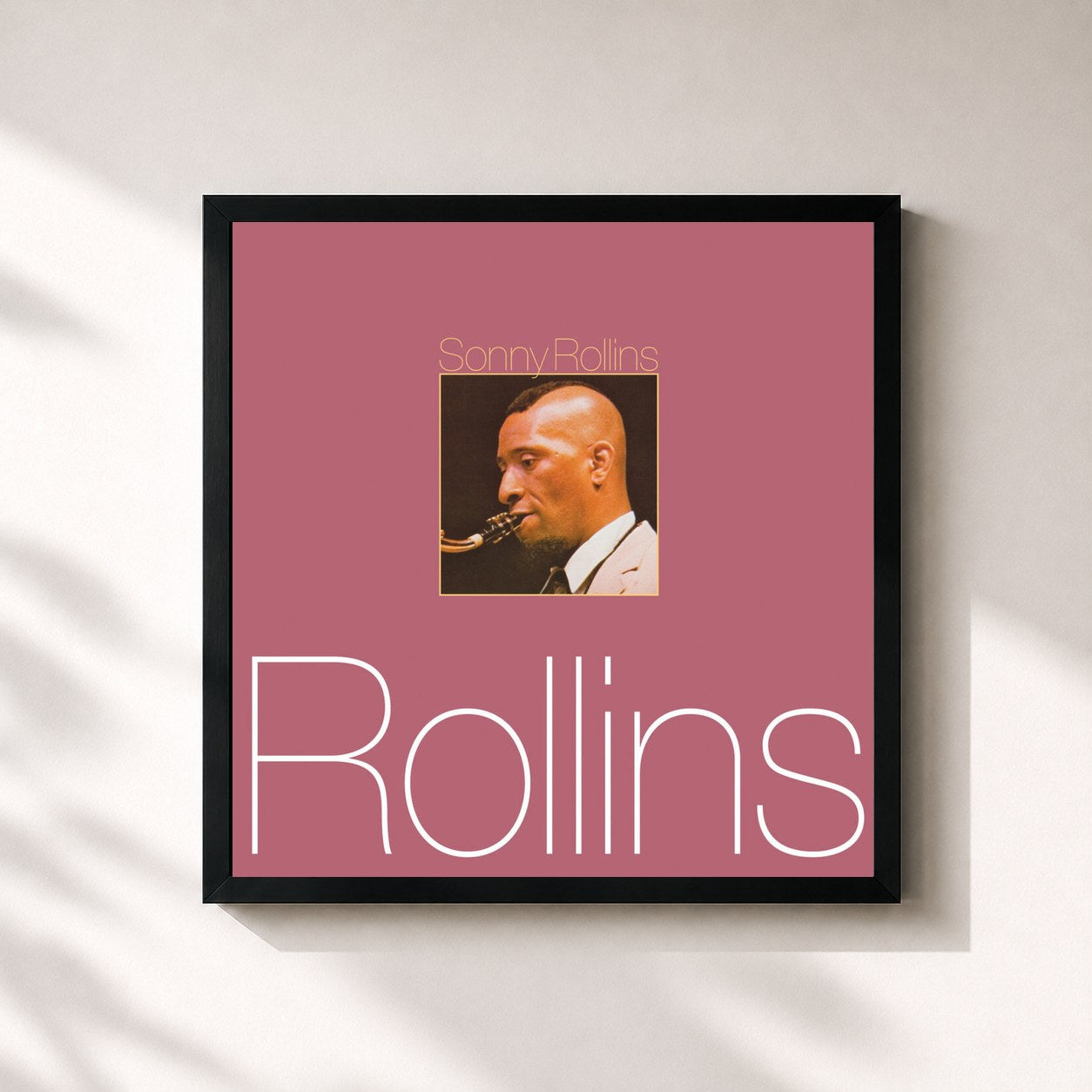 #noir Tableau carré de l'album Sonny Rollins de Sonny Rollins, cadre noir 32x32 cm