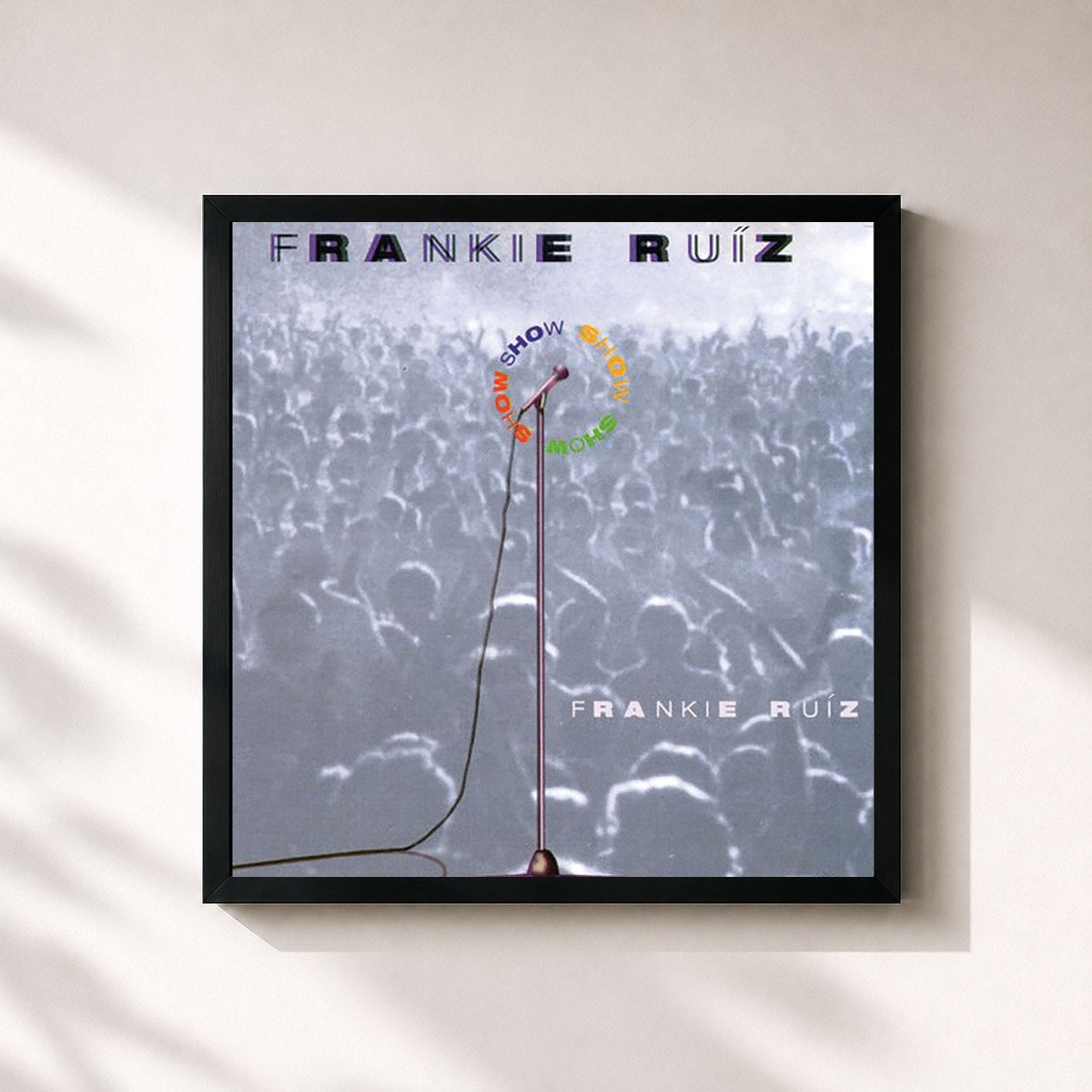 #noir Tableau carré de l'album Show de Frankie Ruiz, cadre noir 32x32 cm