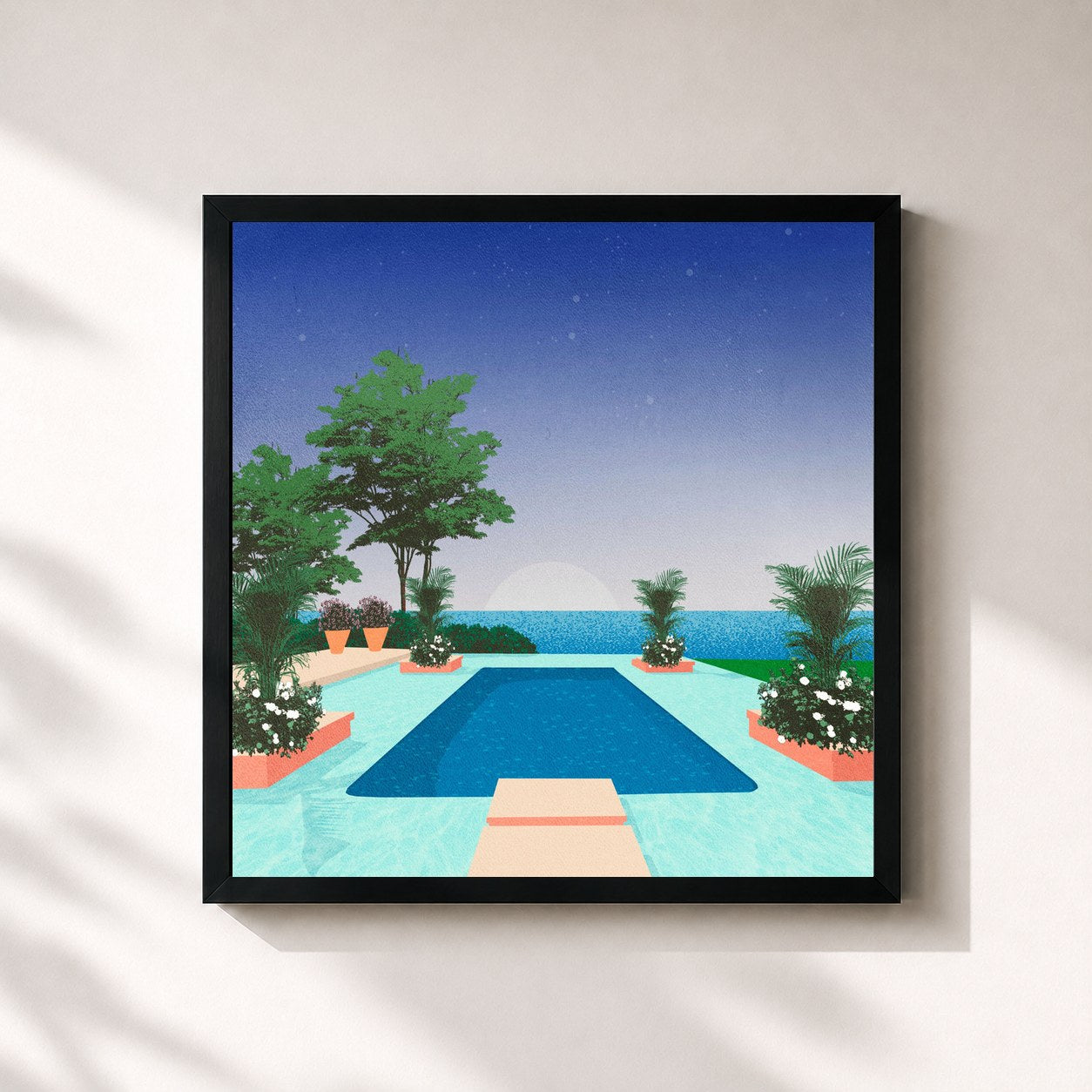 #noir Tableau carré de l'album Turn and turn. de Bolden., cadre noir 32x32 cm