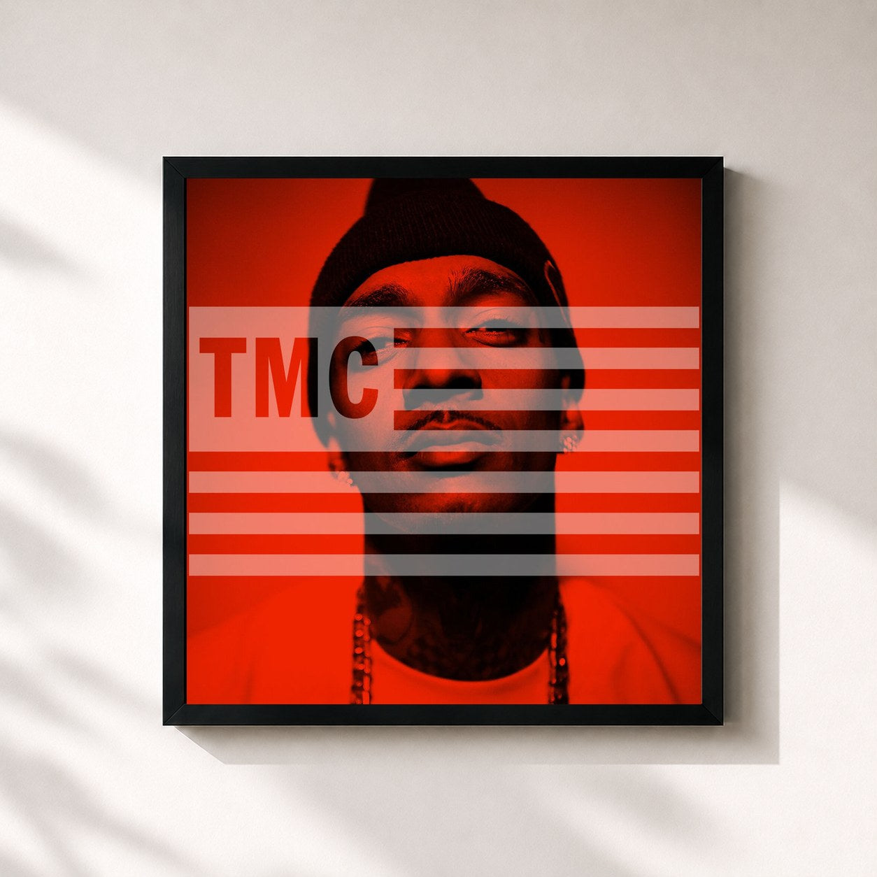 #noir Tableau carré de l'album TMC de Nipsey Hussle, cadre noir 32x32 cm