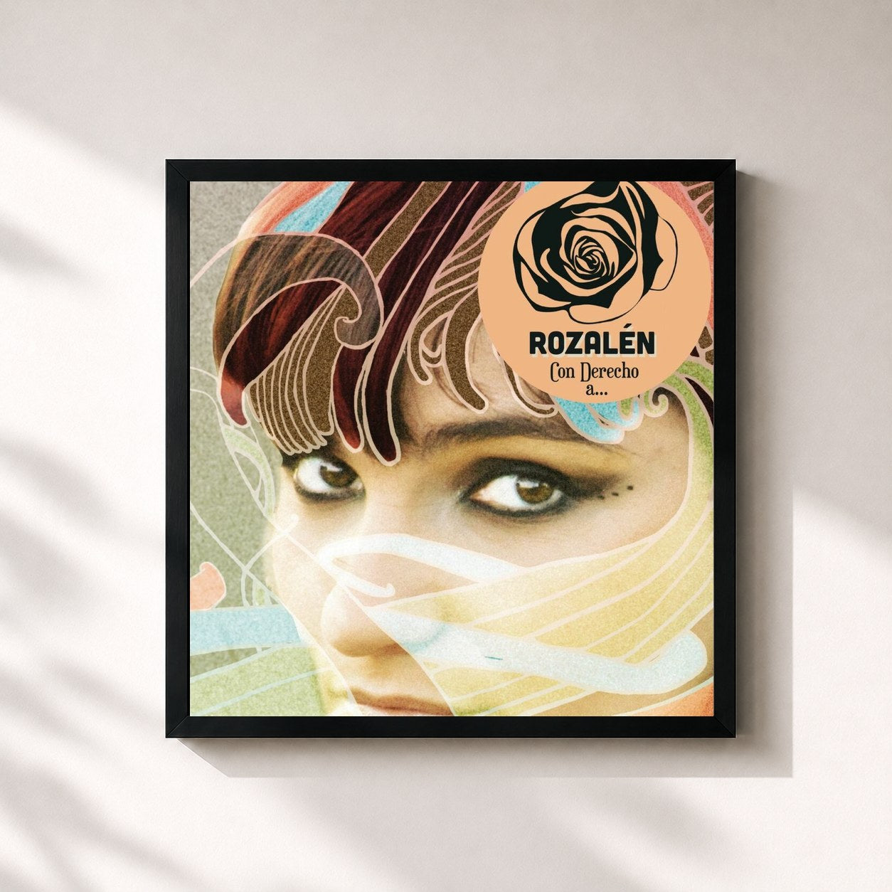#noir Tableau carré de l'album Con Derecho A... de Rozalén, cadre noir 32x32 cm