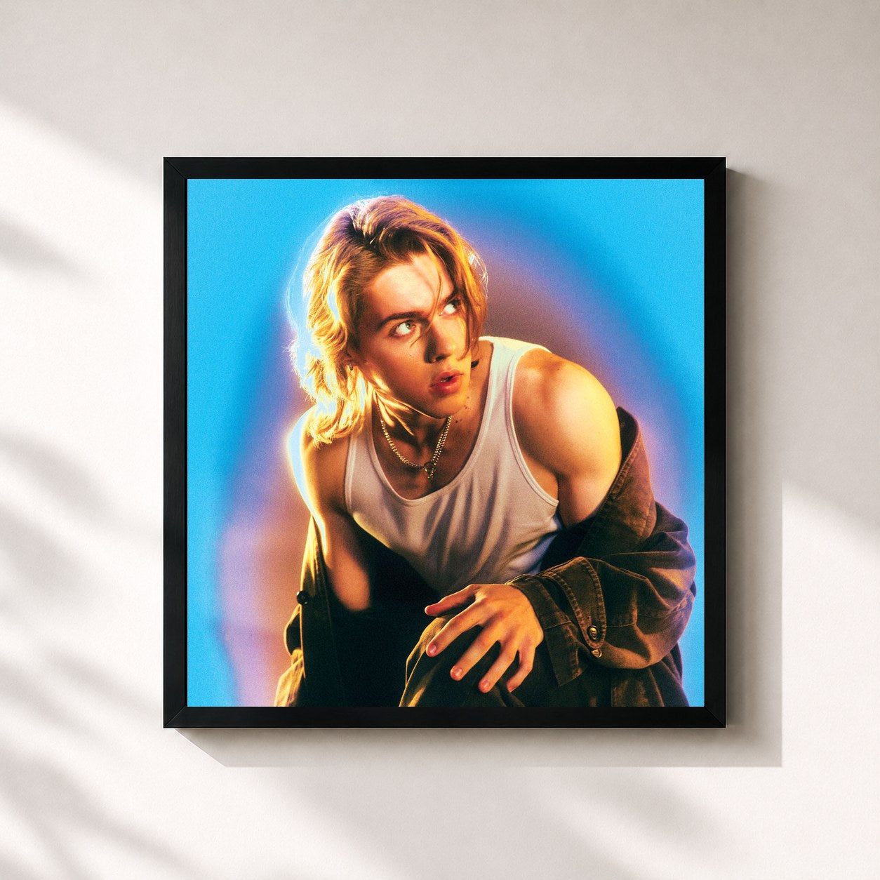 #noir Tableau carré de l'album A Hometown Odyssey (The Story Continues) de Livingston, cadre noir 32x32 cm