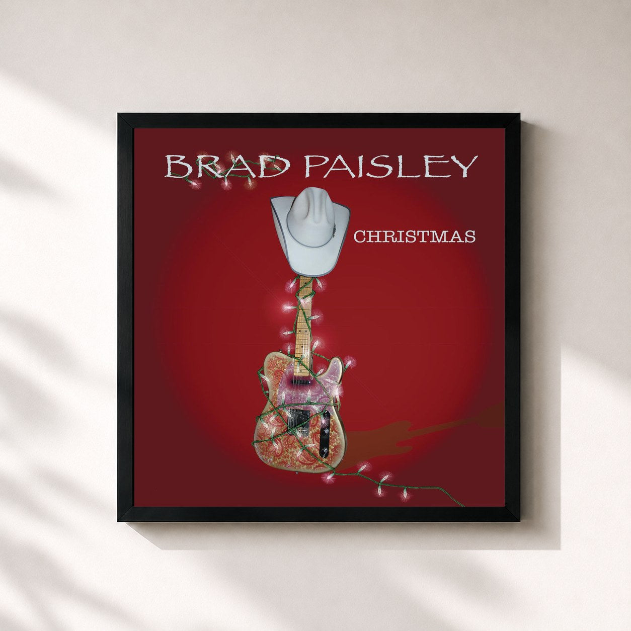 #noir Tableau carré de l'album Brad Paisley Christmas de Brad Paisley, cadre noir 32x32 cm