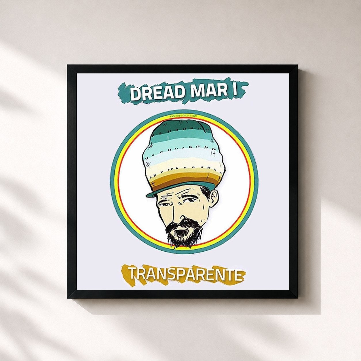 #noir Tableau carré de l'album Transparente de Dread Mar I, cadre noir 32x32 cm