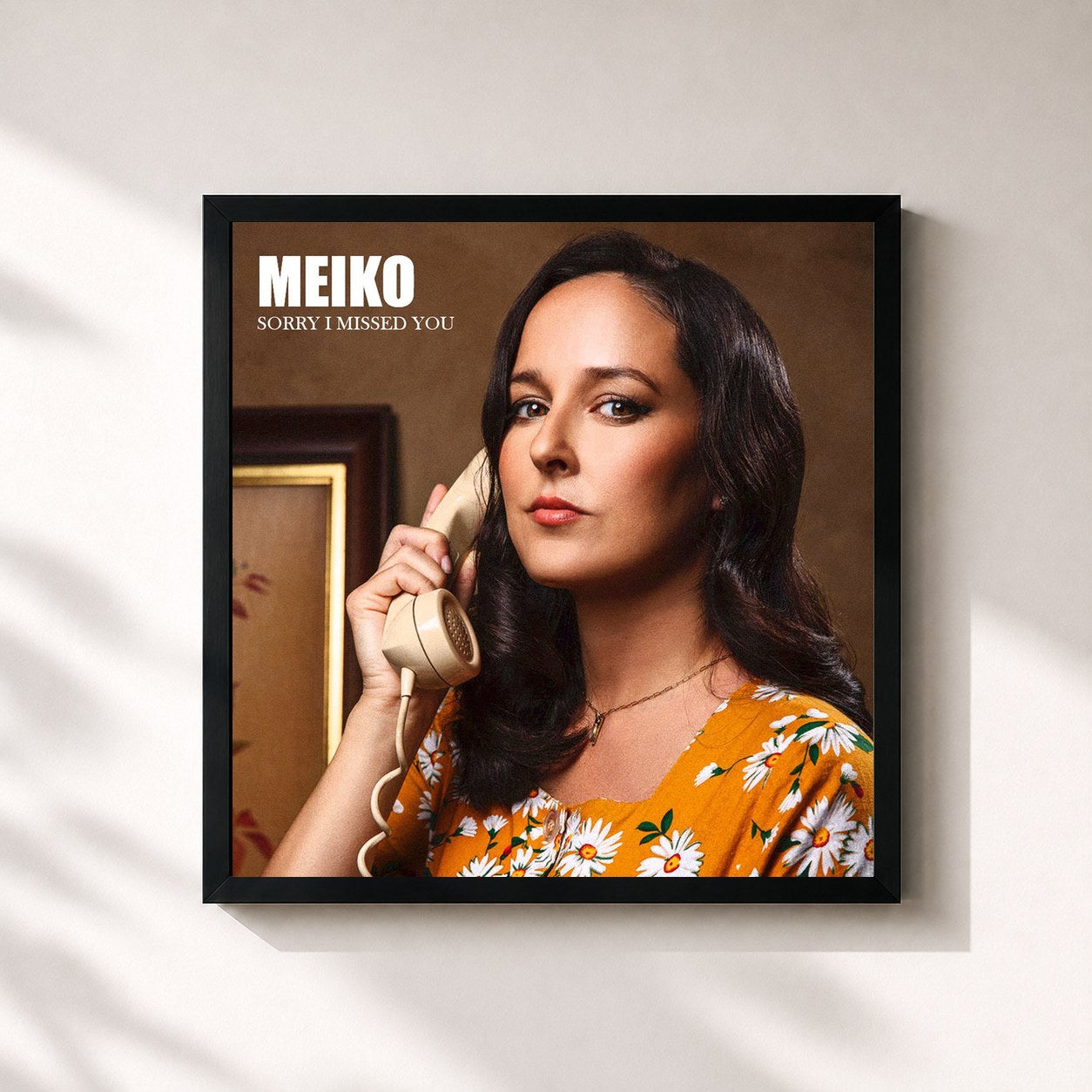 #noir Tableau carré de l'album Sorry I Missed You de Meiko, cadre noir 32x32 cm