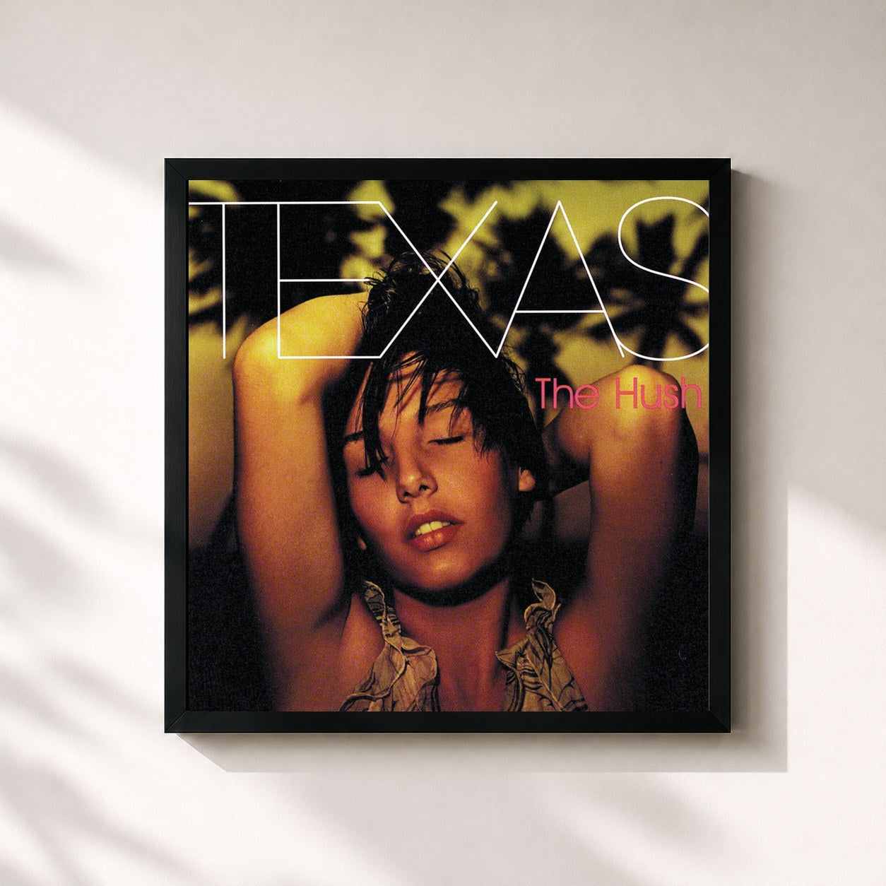#noir Tableau carré de l'album The Hush de Texas, cadre noir 32x32 cm