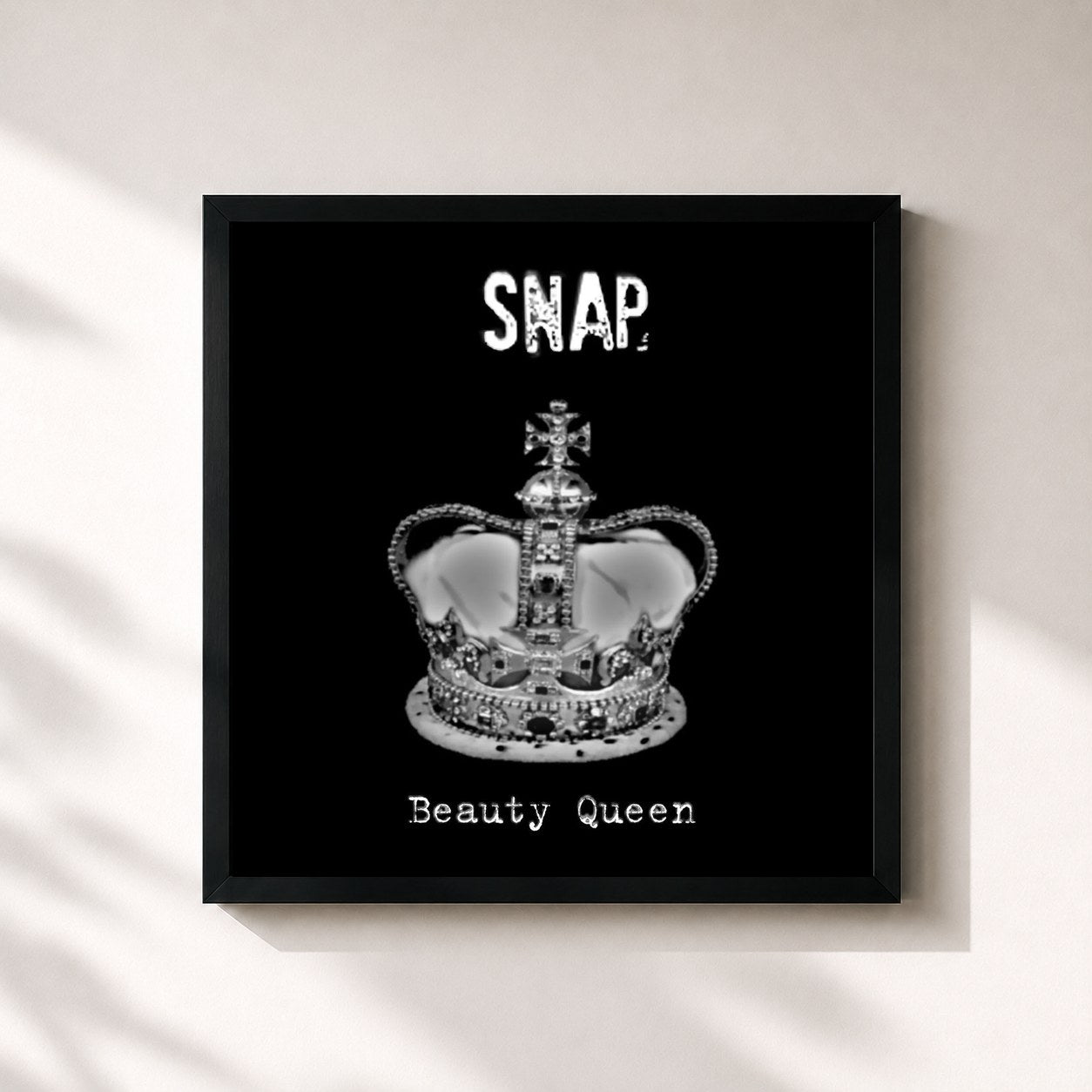 #noir Tableau carré de l'album Beauty Queen de Snap!, cadre noir 32x32 cm