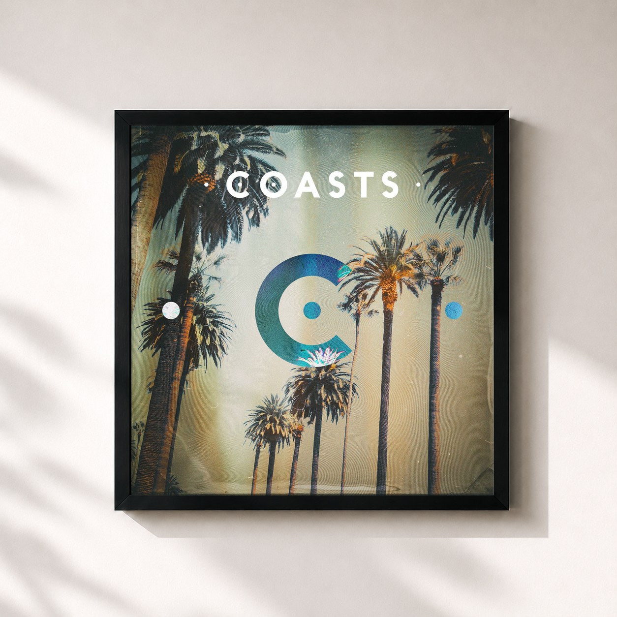 #noir Tableau carré de l'album Coasts de Coasts, cadre noir 32x32 cm