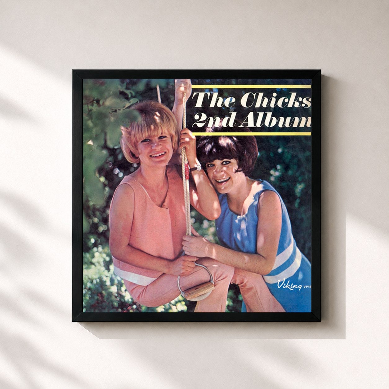 #noir Tableau carré de l'album The Chicks, Vol. 2 de The Chicks, cadre noir 32x32 cm
