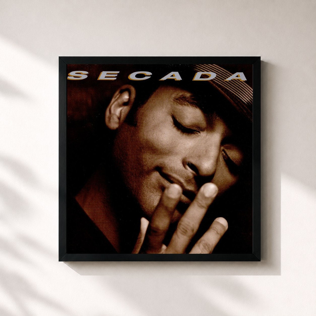 #noir Tableau carré de l'album Secada de Jon Secada, cadre noir 32x32 cm