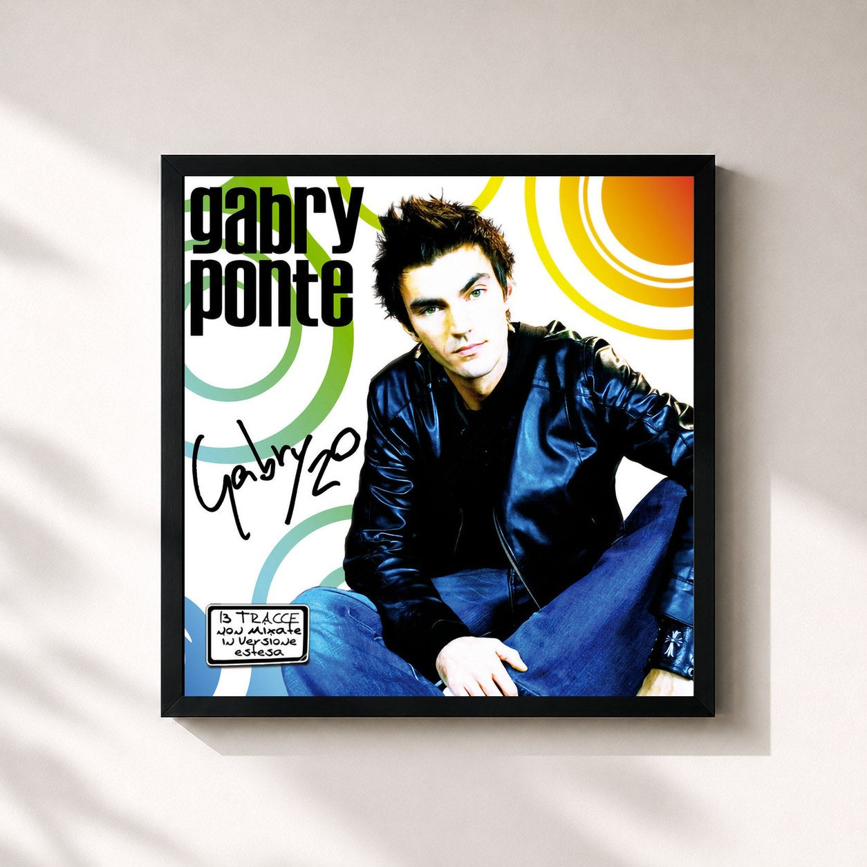 #noir Tableau carré de l'album Gabry2o de Gabry Ponte, cadre noir 32x32 cm