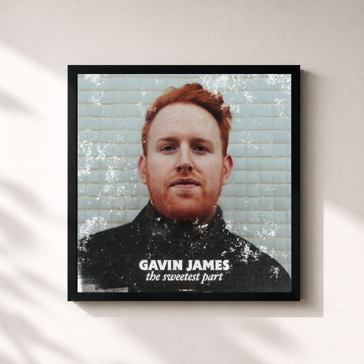 #noir Tableau carré de l'album The Sweetest Part de Gavin James, cadre noir 32x32 cm