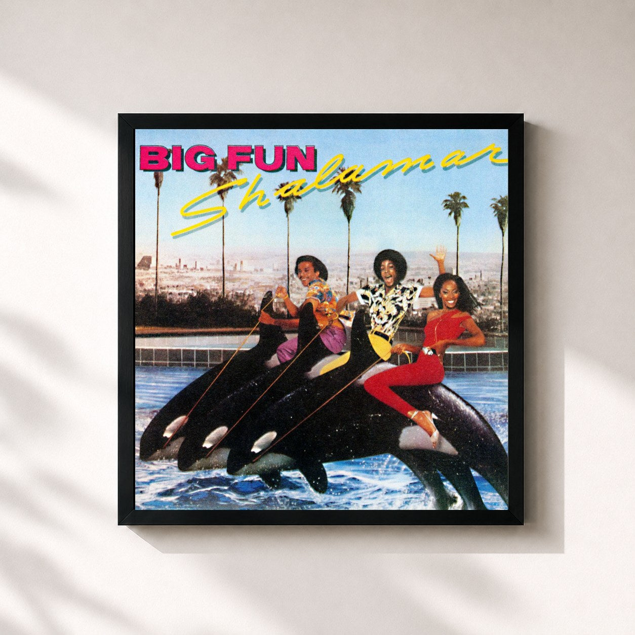 #noir Tableau carré de l'album Big Fun (Bonus Track Version) de Shalamar, cadre noir 32x32 cm