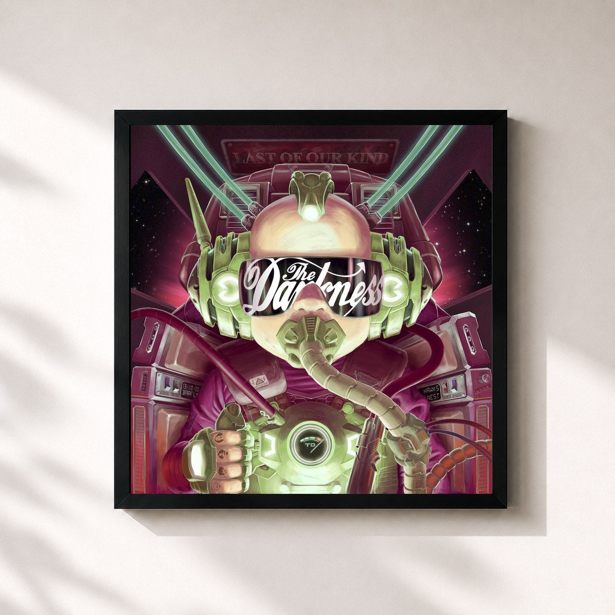 #noir Tableau carré de l'album Last of Our Kind de The Darkness, cadre noir 32x32 cm