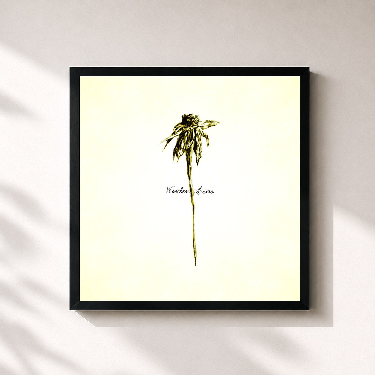 #noir Tableau carré de l'album Wooden Arms de Patrick Watson, cadre noir 32x32 cm