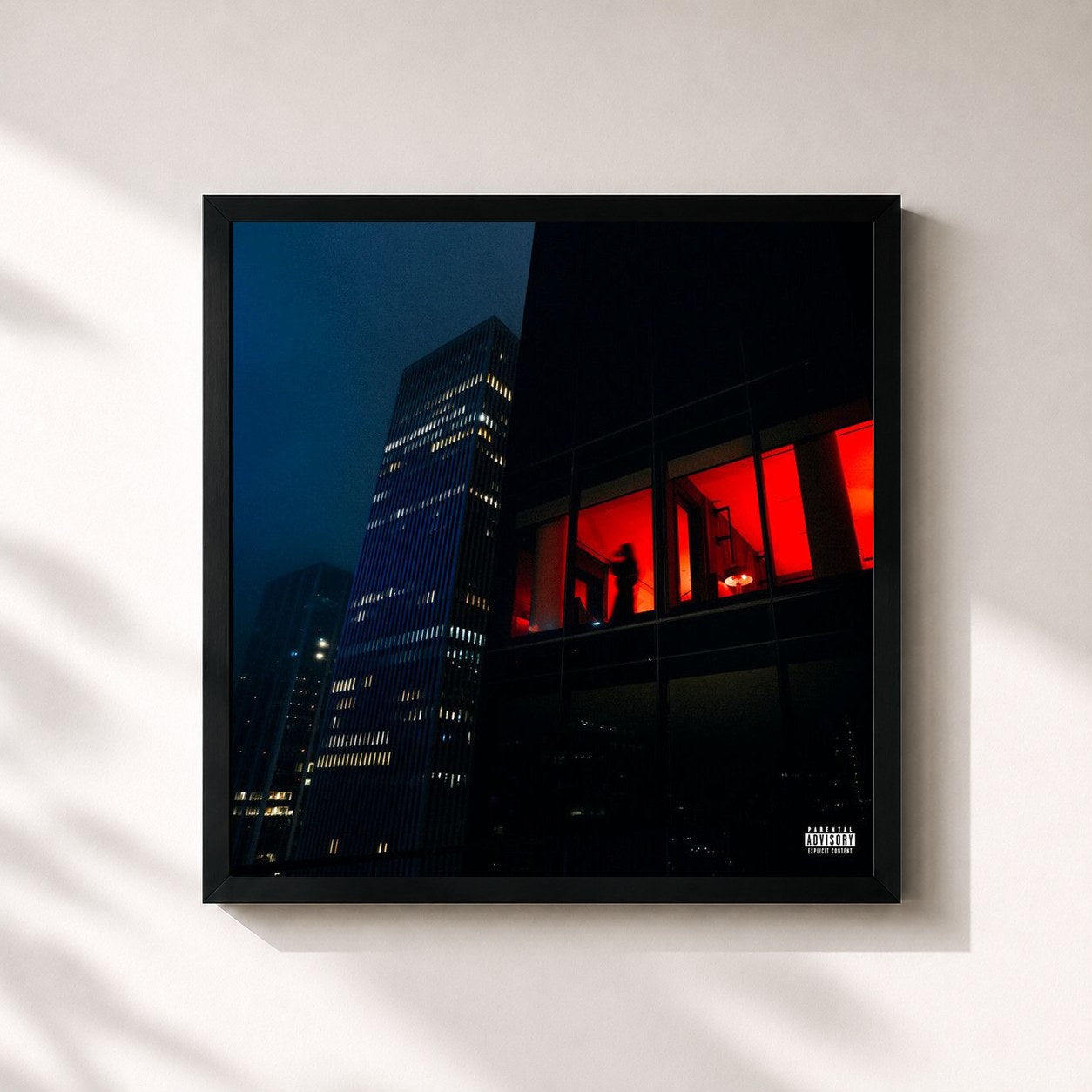 #noir Tableau carré de l'album Do Not Disturb: Late Checkout de Young Miko, cadre noir 32x32 cm
