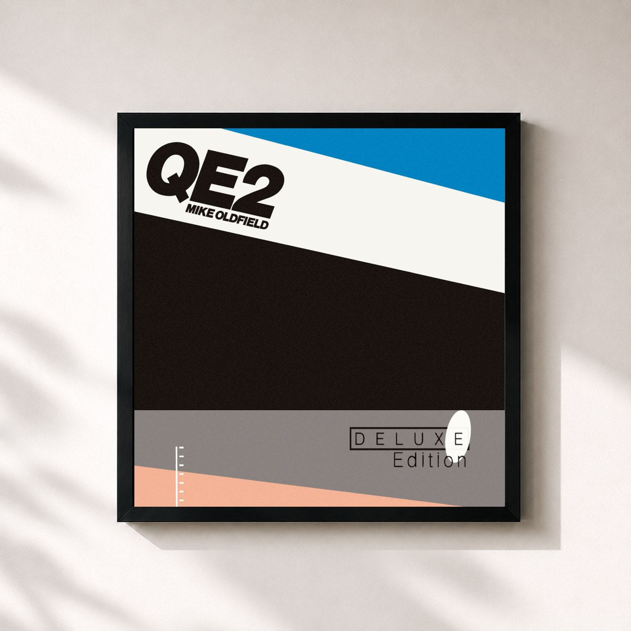 #noir Tableau carré de l'album QE2 (Deluxe Edition) de Mike Oldfield, cadre noir 32x32 cm