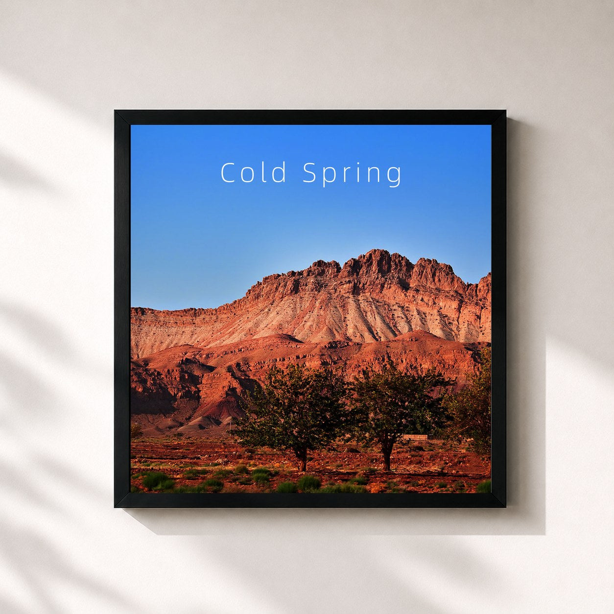 #noir Tableau carré de l'album Cold Spring de Annie, cadre noir 32x32 cm