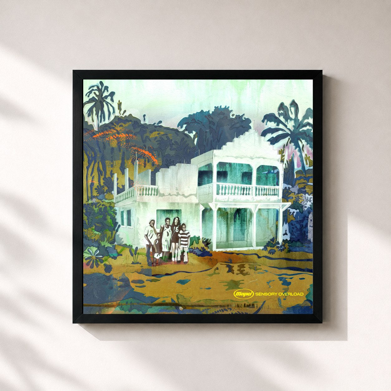 #noir Tableau carré de l'album Sensory Overload de Mapei, cadre noir 32x32 cm