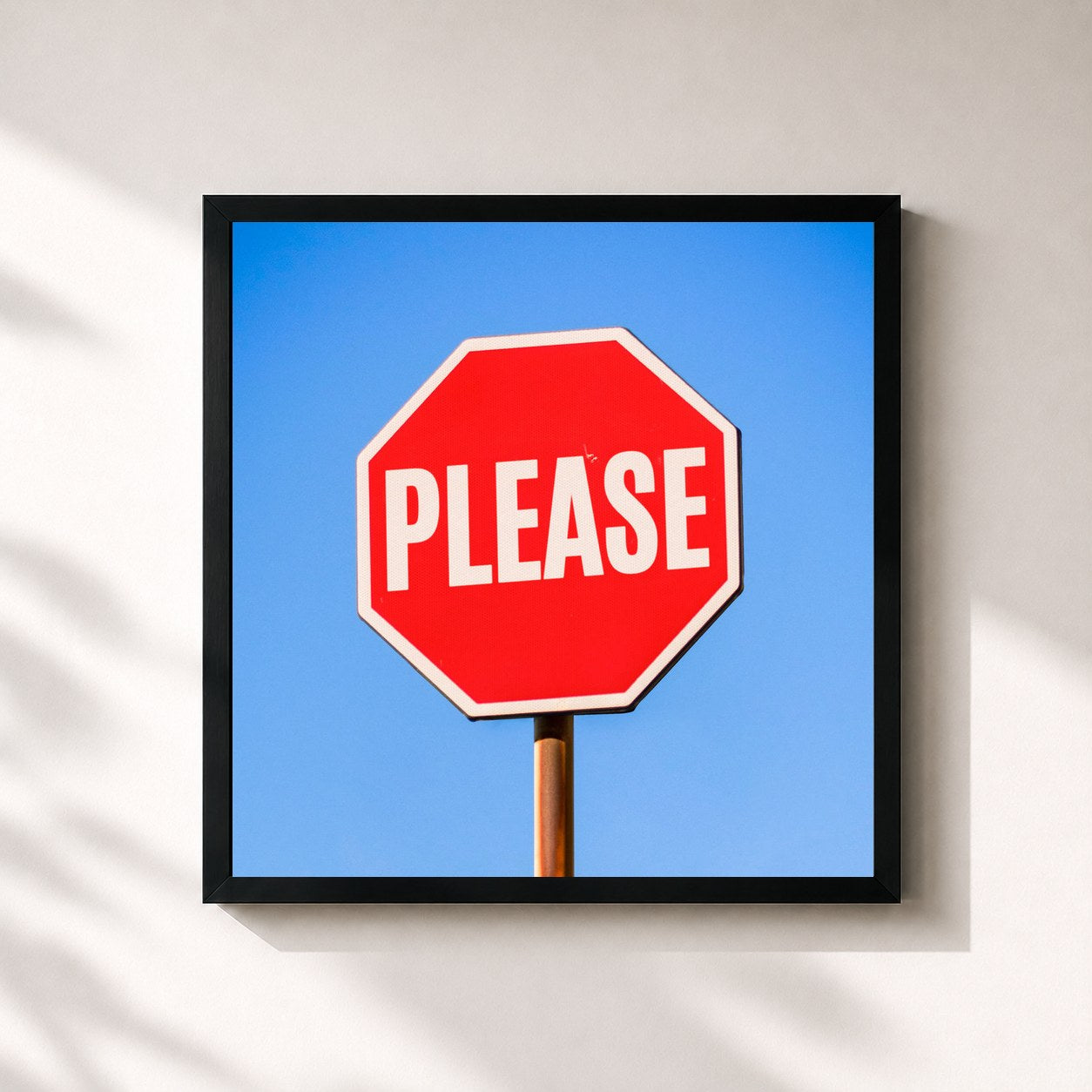#noir Tableau carré de l'album PLEASE de Beatsteaks, cadre noir 32x32 cm