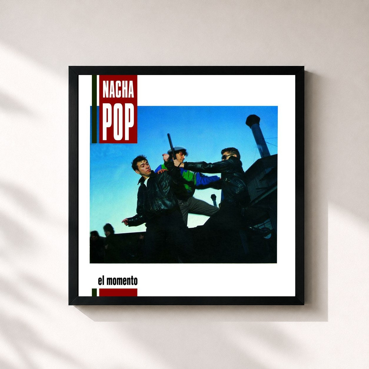 #noir Tableau carré de l'album El Momento de Nacha Pop, cadre noir 32x32 cm