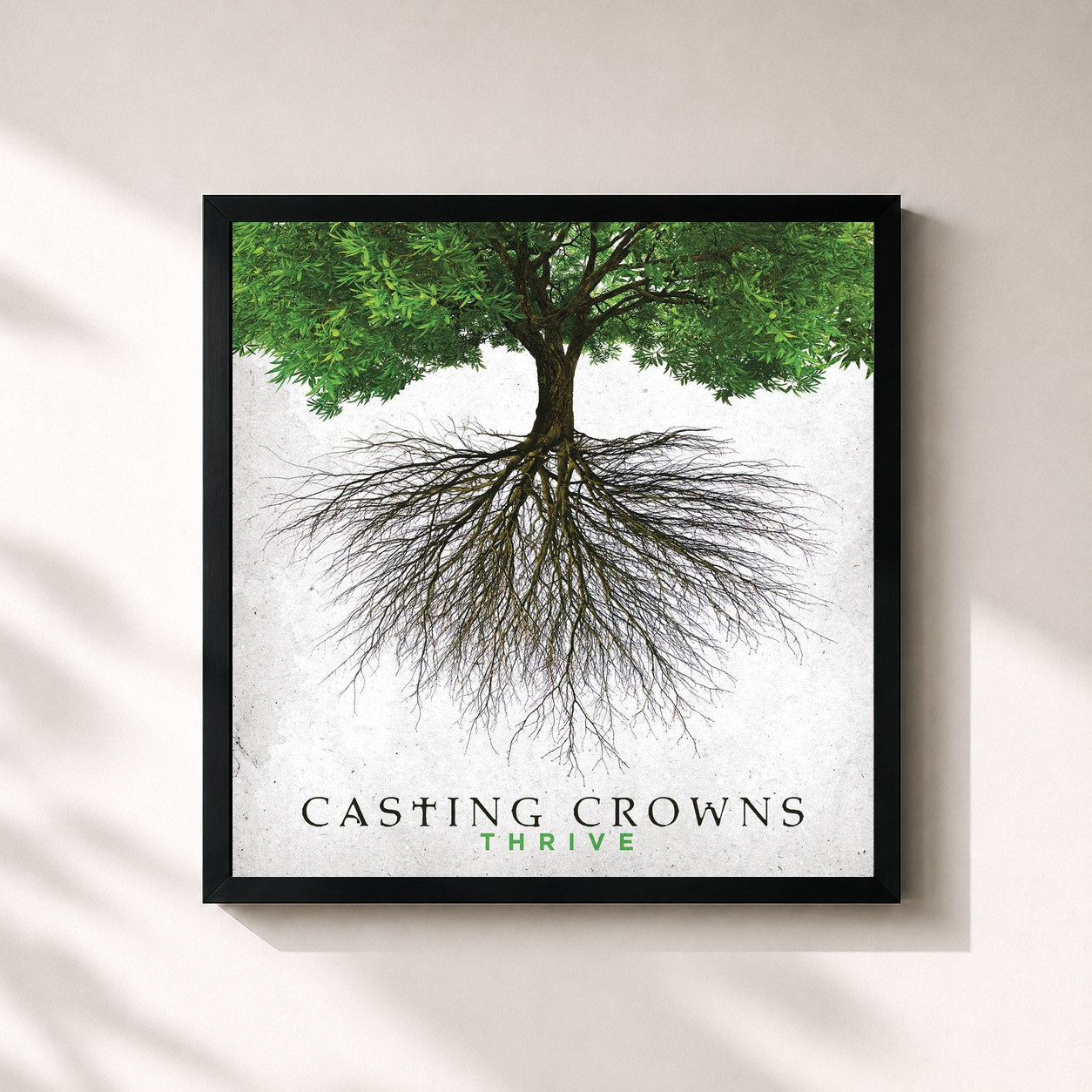 #noir Tableau carré de l'album Thrive de Casting Crowns, cadre noir 32x32 cm