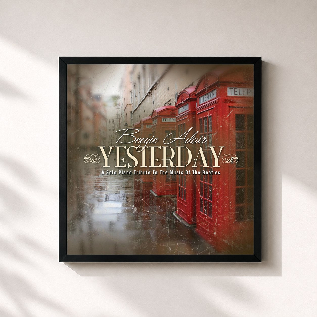 #noir Tableau carré de l'album Yesterday de Beegie Adair, cadre noir 32x32 cm