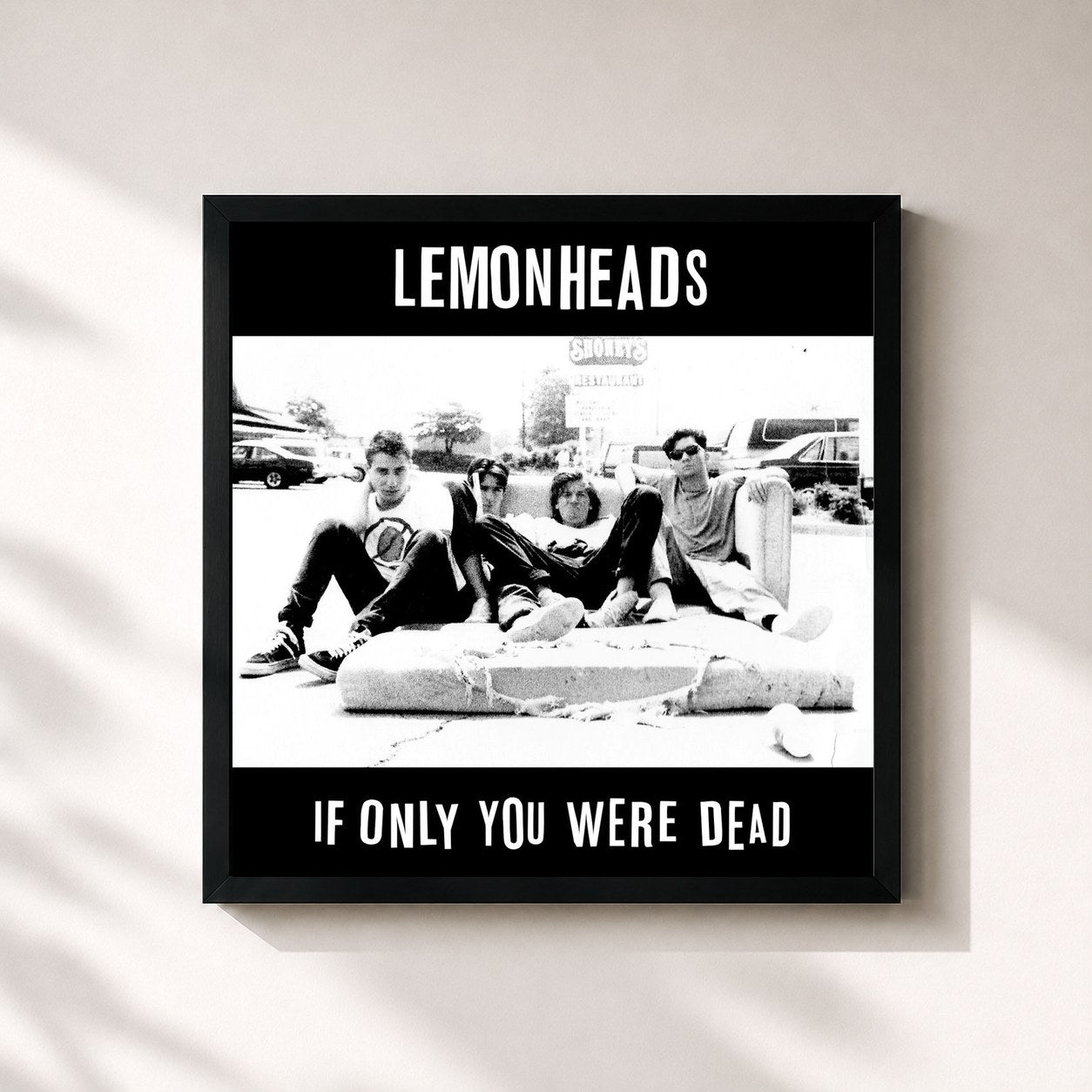 #noir Tableau carré de l'album If Only You Were Dead de The Lemonheads, cadre noir 32x32 cm