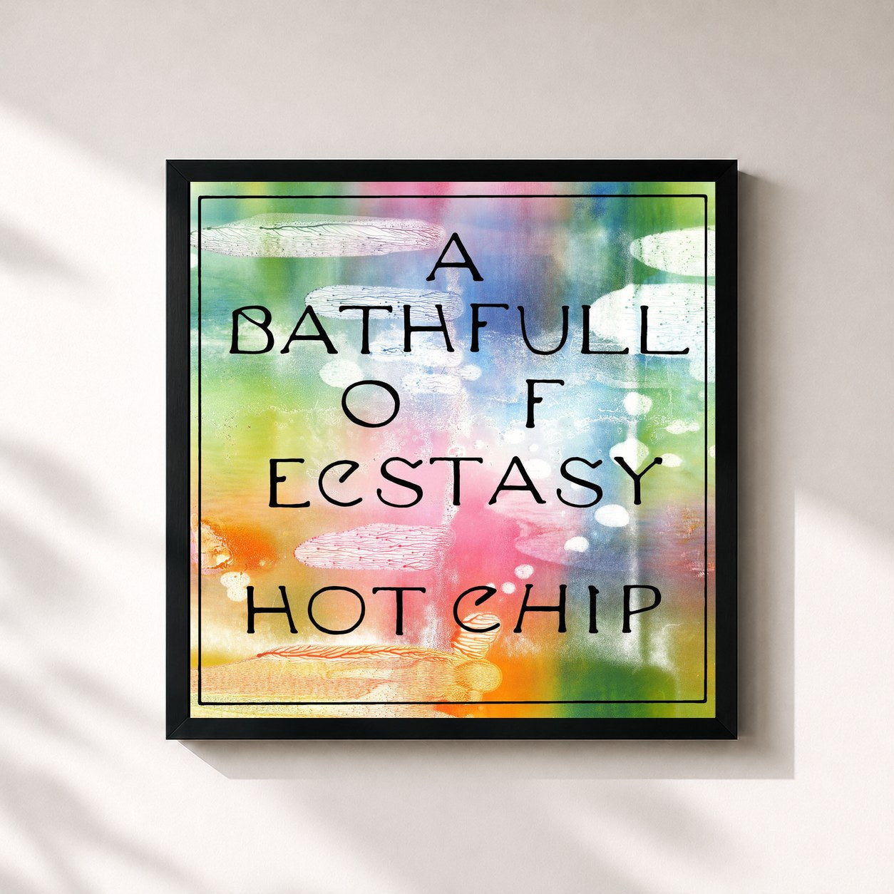 #noir Tableau carré de l'album A Bath Full of Ecstasy de Hot Chip, cadre noir 32x32 cm