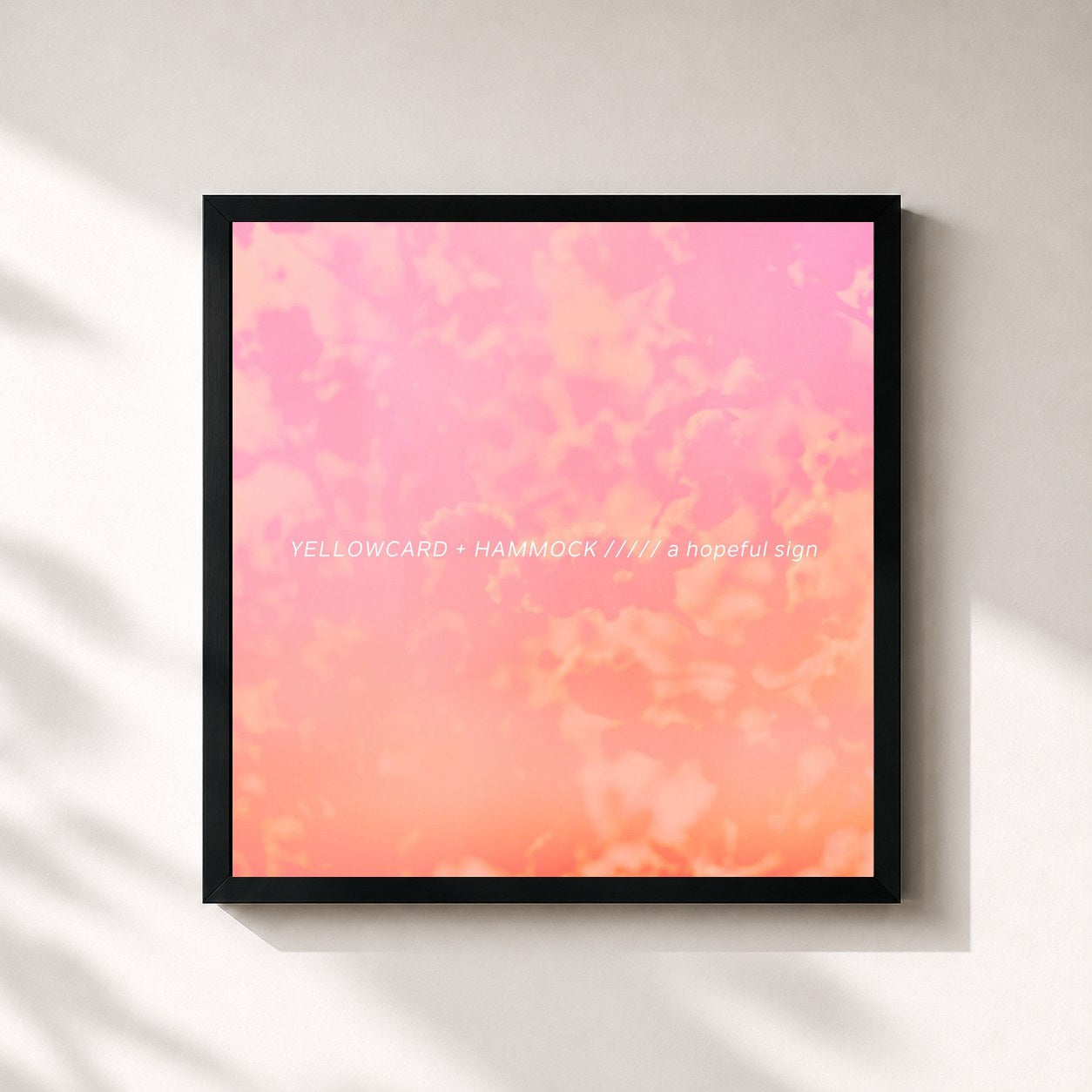 #noir Tableau carré de l'album A Hopeful Sign de Yellowcard, cadre noir 32x32 cm