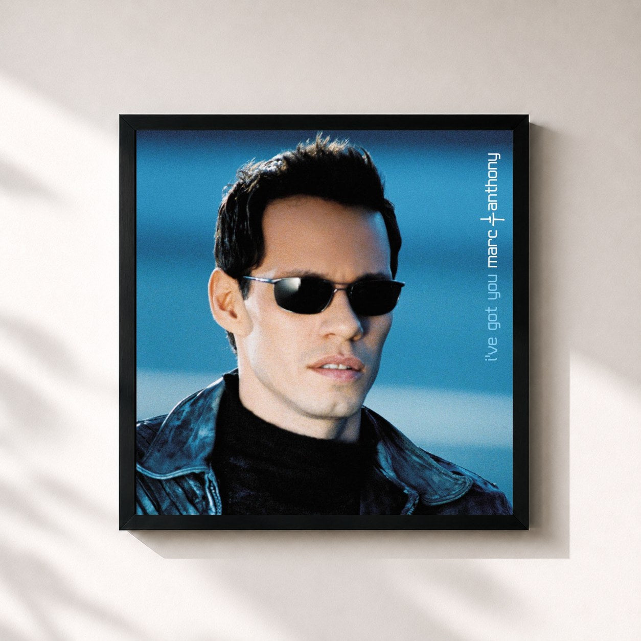 #noir Tableau carré de l'album I've Got You de Marc Anthony, cadre noir 32x32 cm