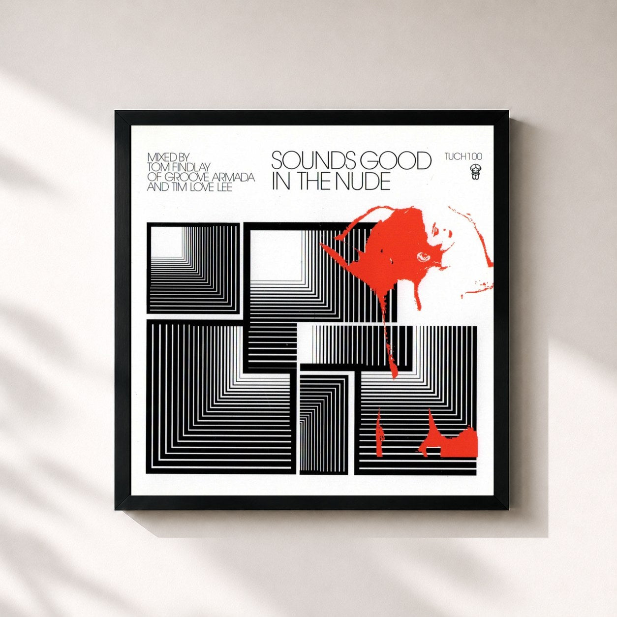 #noir Tableau carré de l'album Sounds Good In The Nude (Selected and Mixed by Tim Love Lee and Groove Armada's Tom Findlay) de Groove Armada, cadre noir 32x32 cm