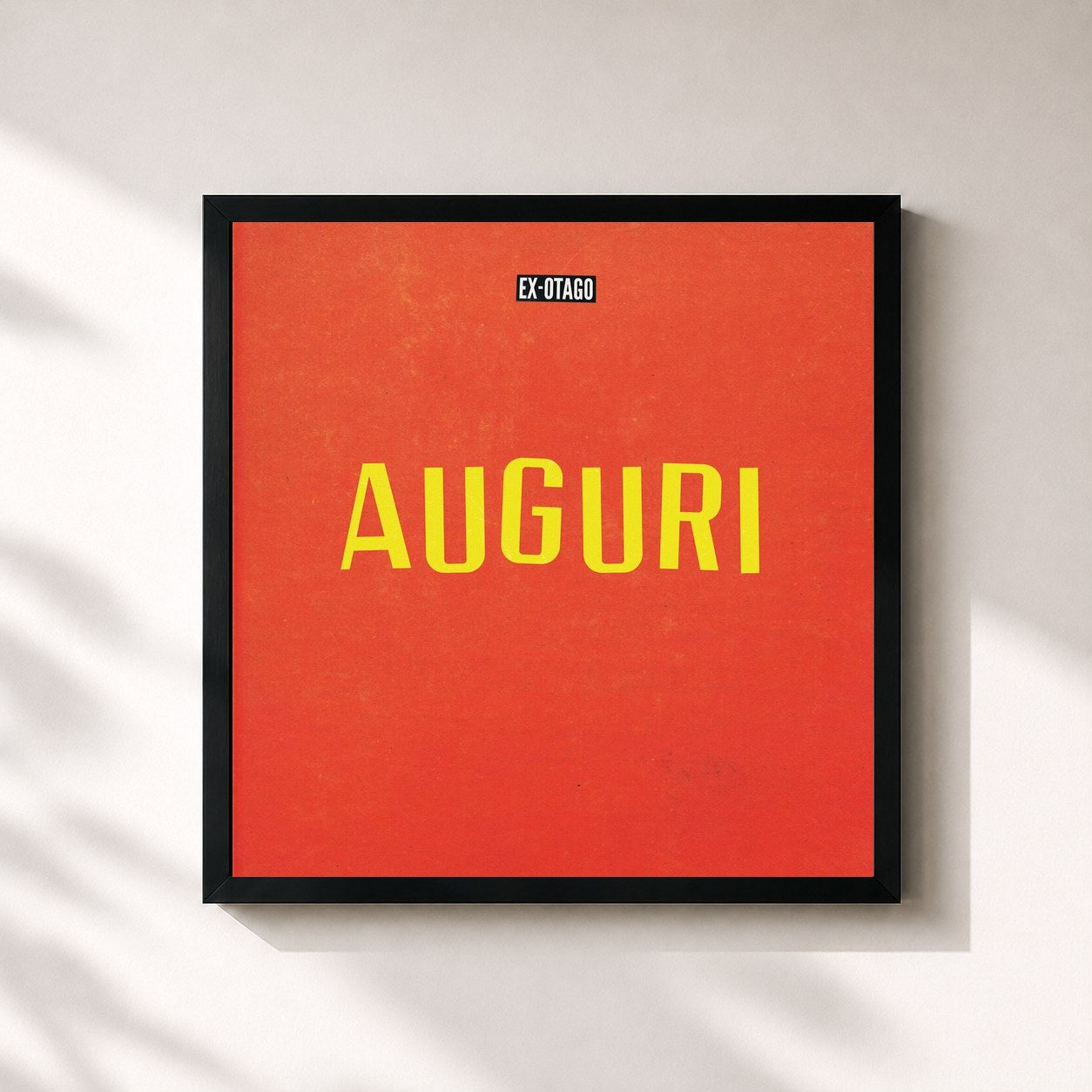#noir Tableau carré de l'album Auguri de Ex-Otago, cadre noir 32x32 cm