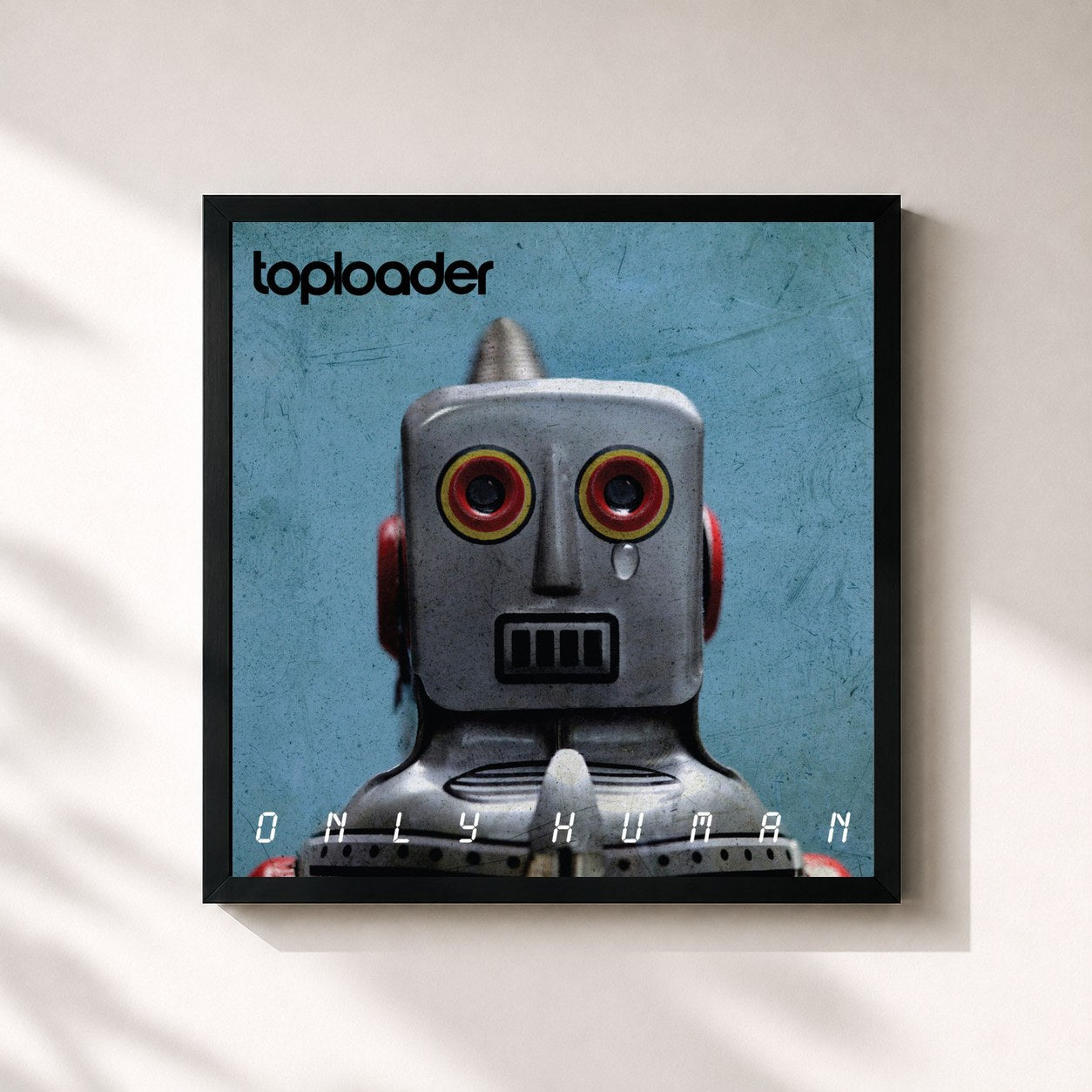 #noir Tableau carré de l'album Only Human de Toploader, cadre noir 32x32 cm